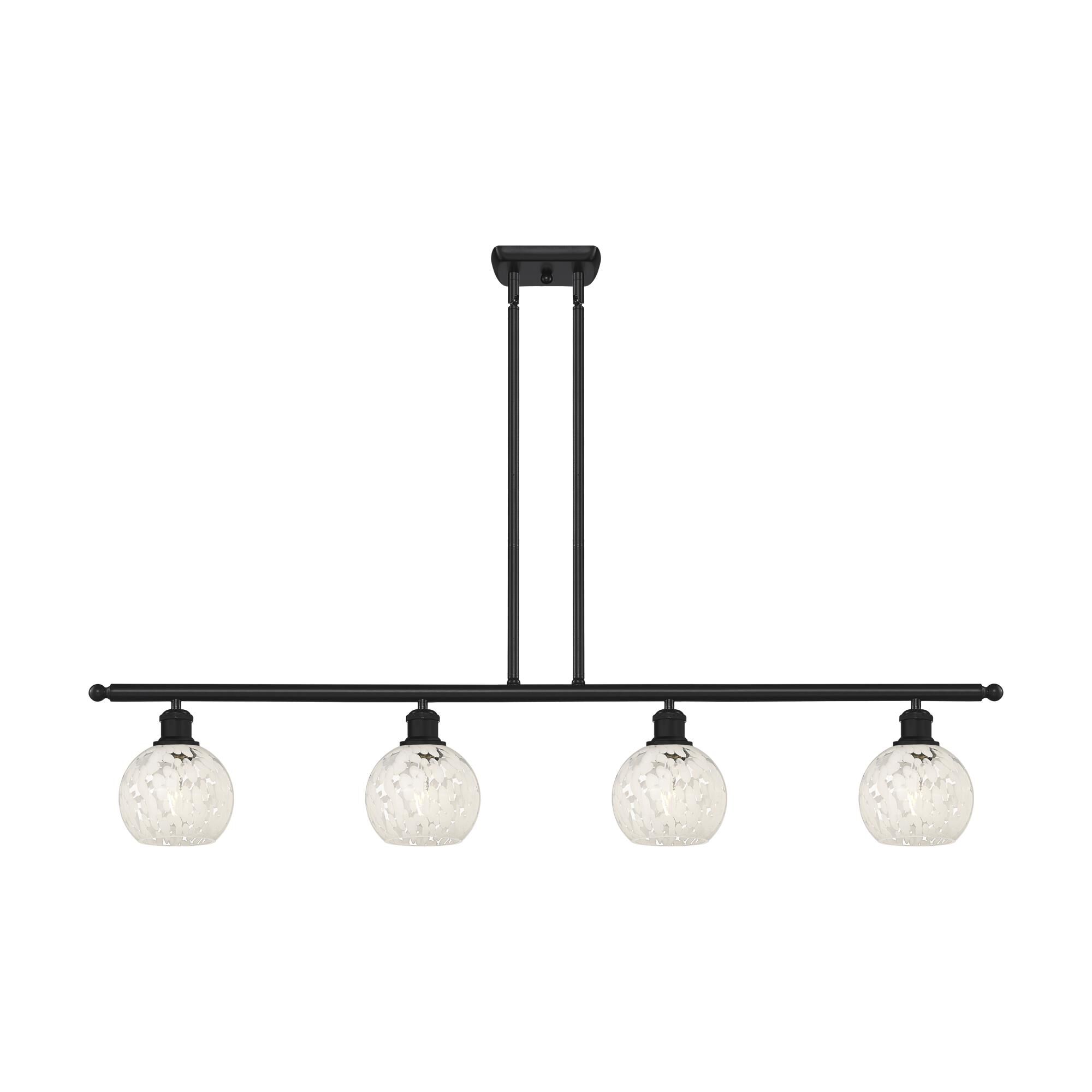 Shown in Matte Black finish and White Mouchette glass