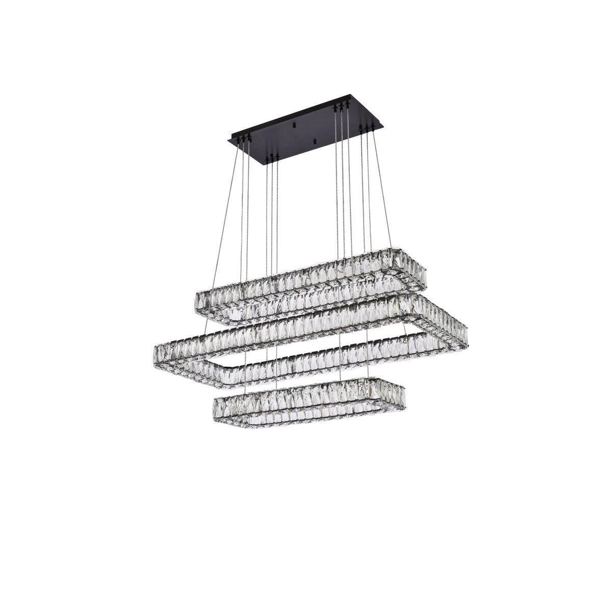 Monroe 42 Inch 3 Light LED Linear Suspension Light by Elegant Lighting