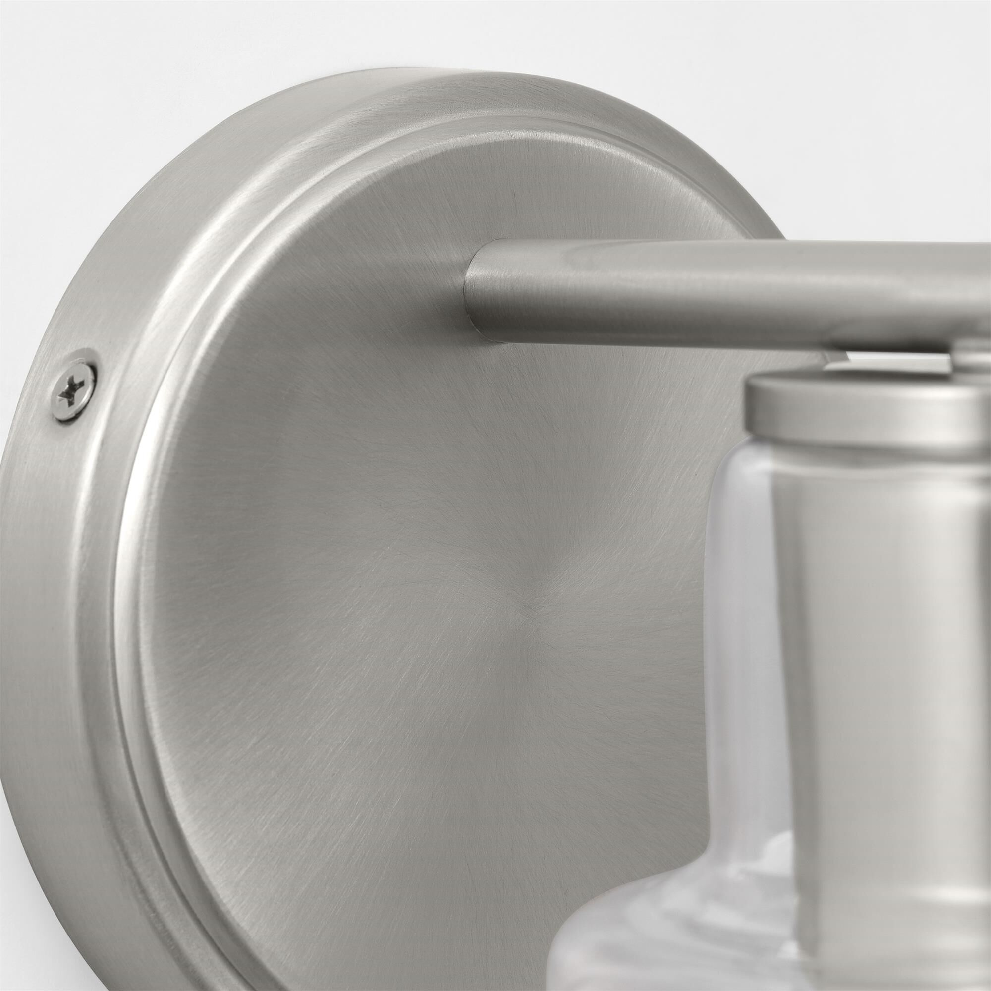 Shown in Brushed Steel finish and Clear Glass shade