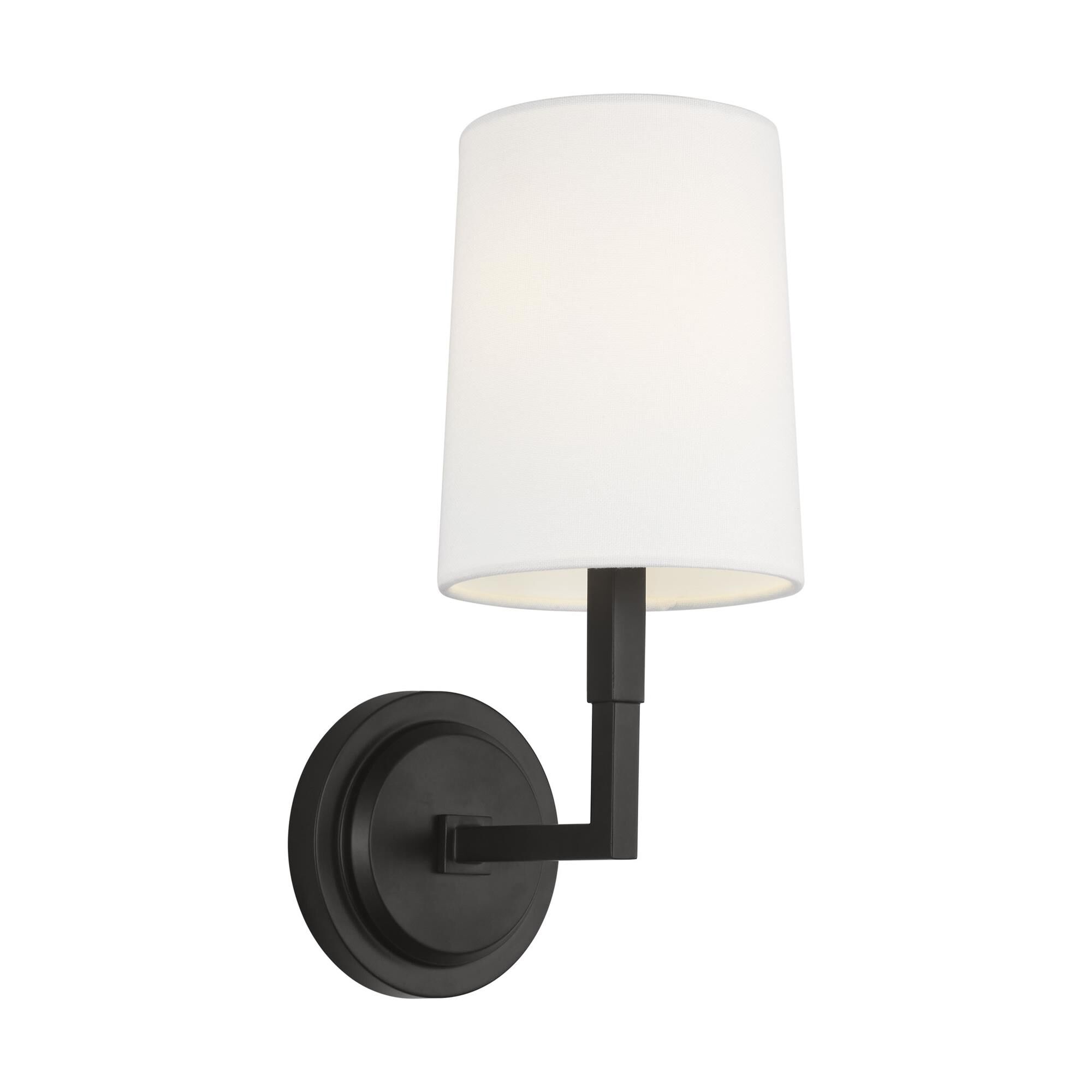 Shown in Aged Iron finish and White Linen shade