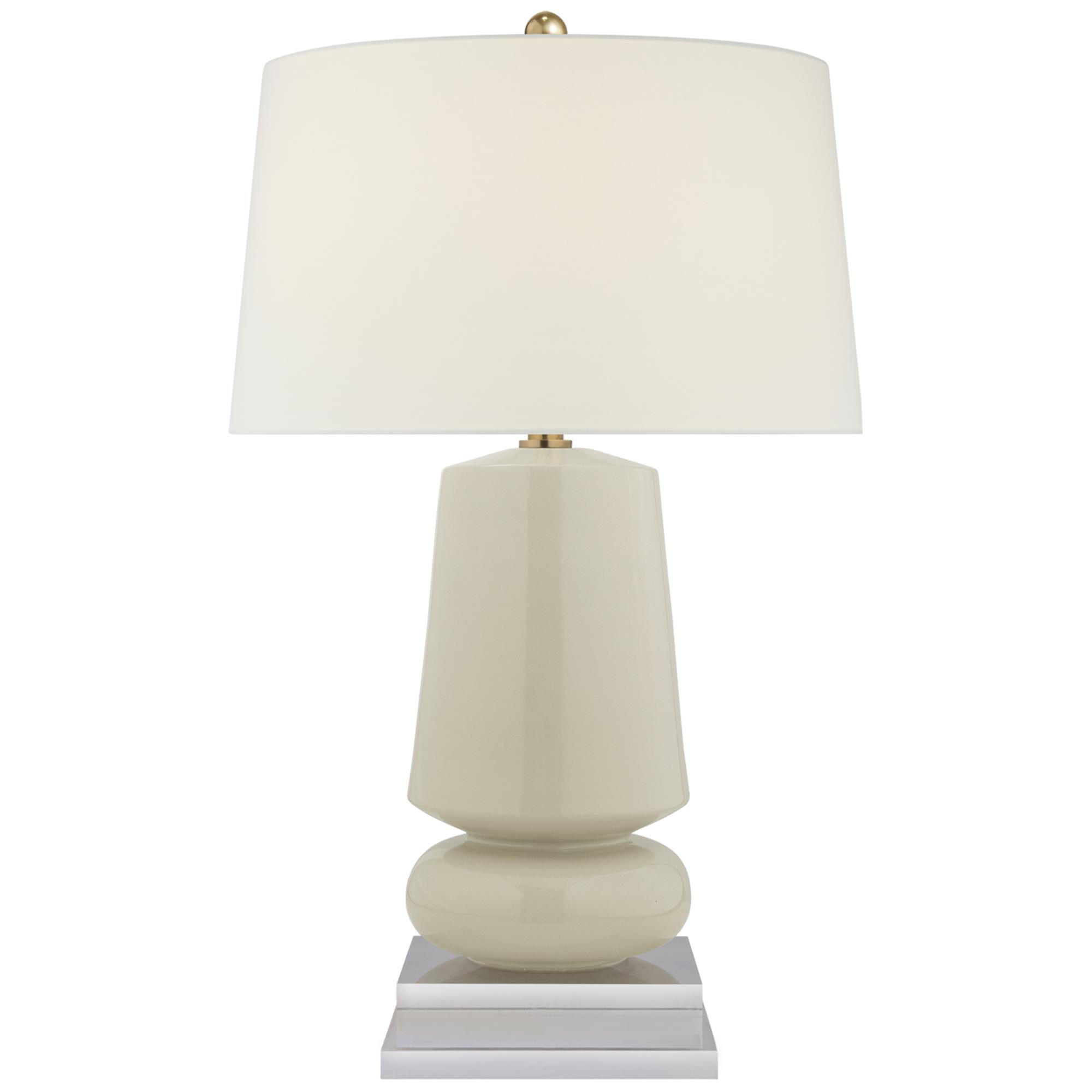 Shown in Coconut Porcelain finish and Linen shade