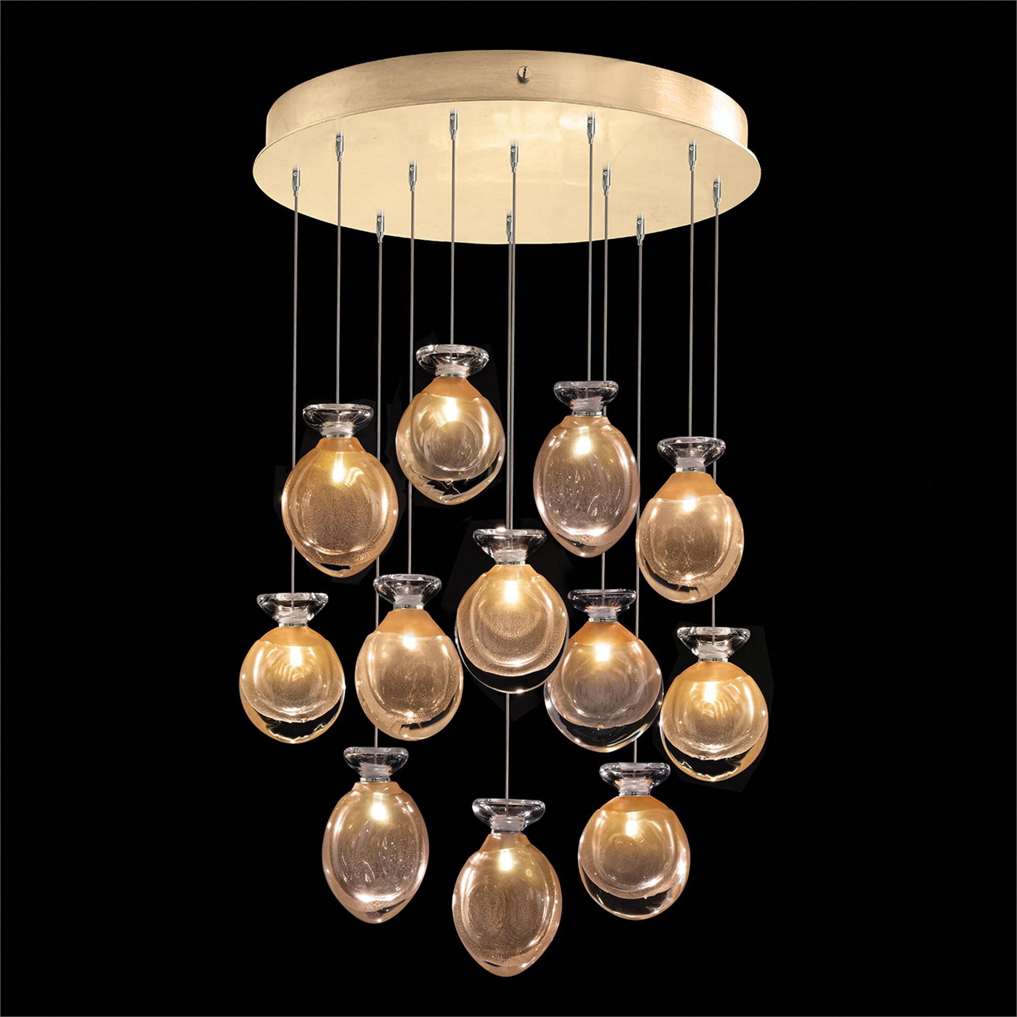 Shown in Gold finish and Gold Round glass