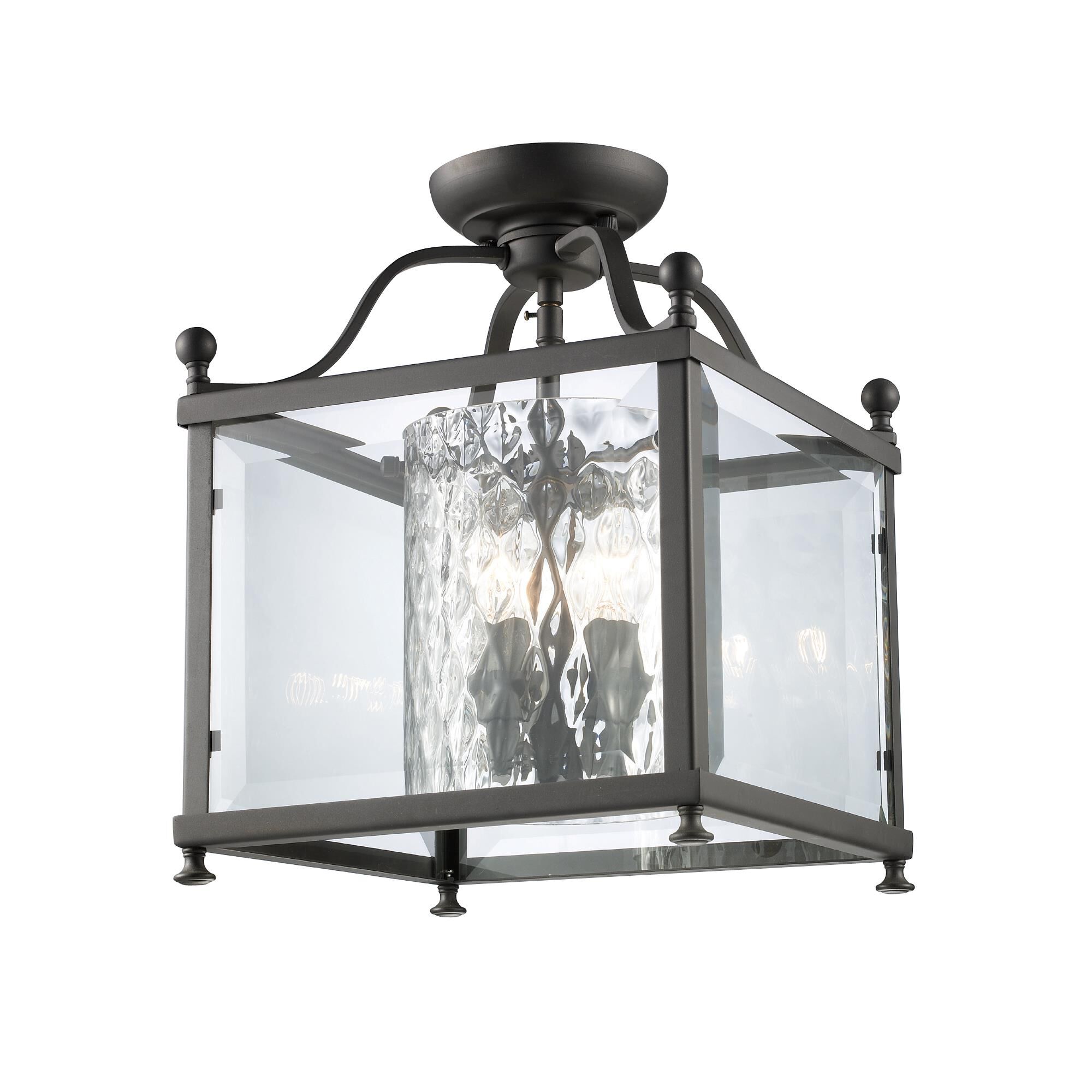Shown in Bronze finish and Glass shade