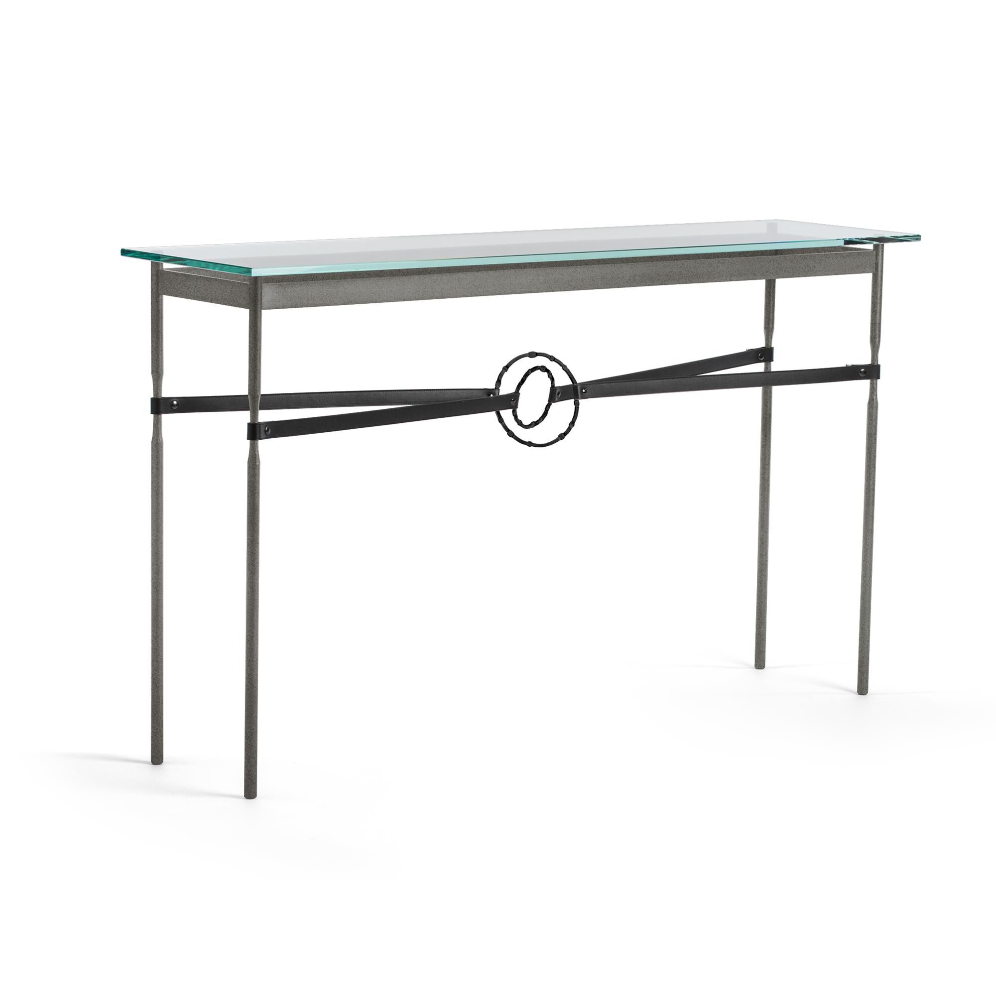 Shown in Natural Iron finish and Black with Leather Black  accent