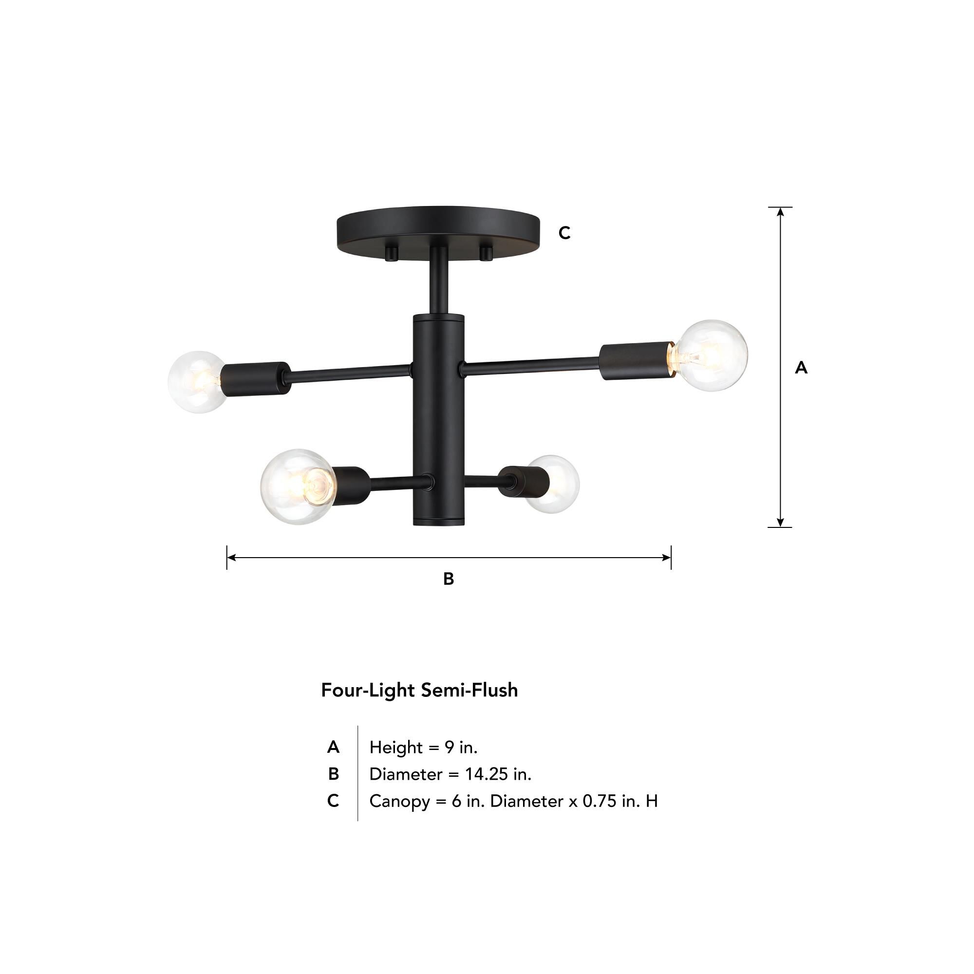 Arlo 14 Inch Semi Flush Mount by Designers Fountain