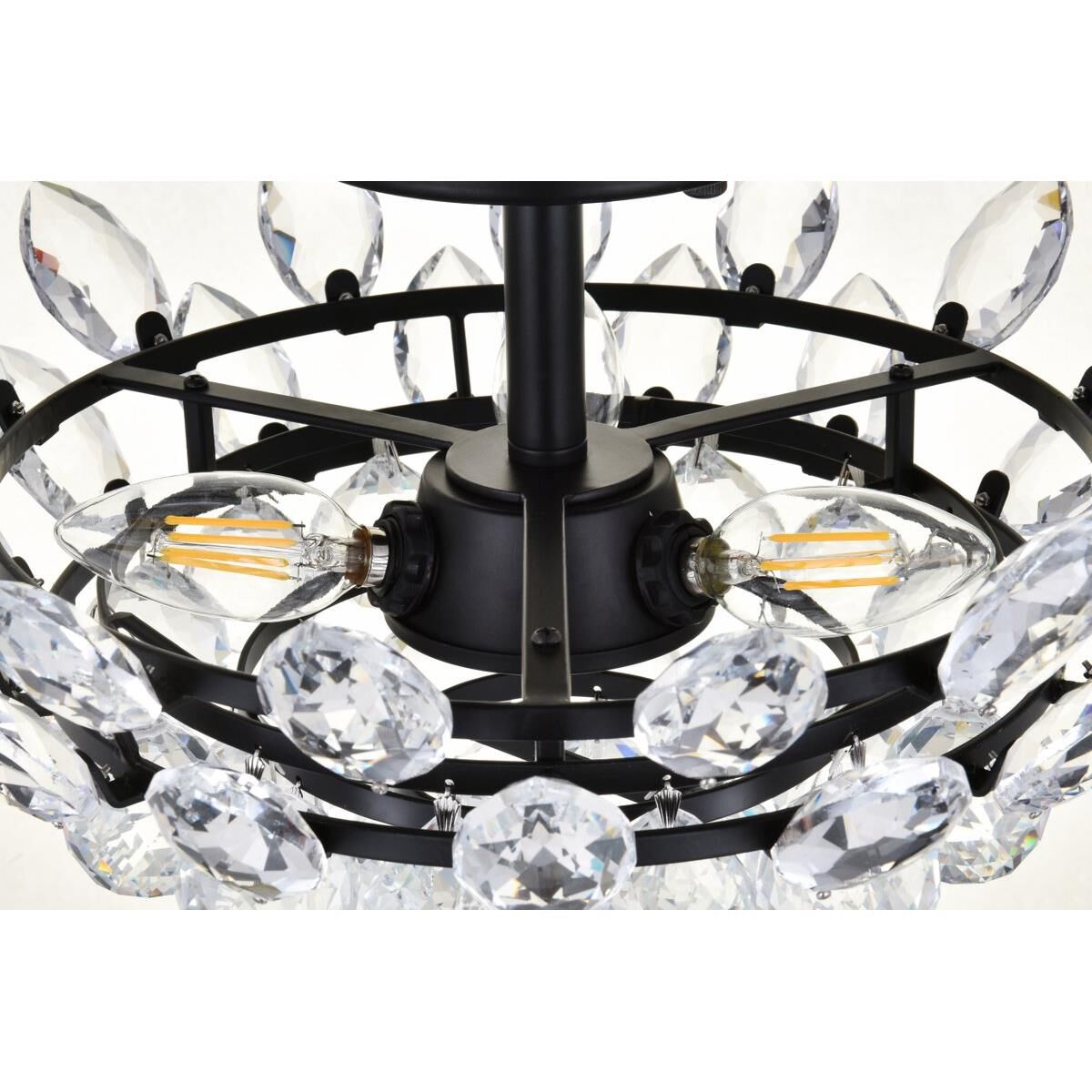 Emilia 14 Inch 3 Light Semi Flush Mount by Elegant Lighting