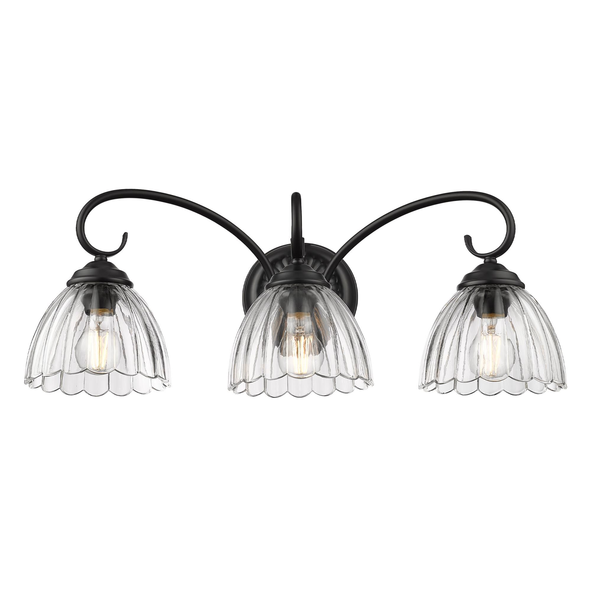 Shown in Matte Black finish and Clear glass