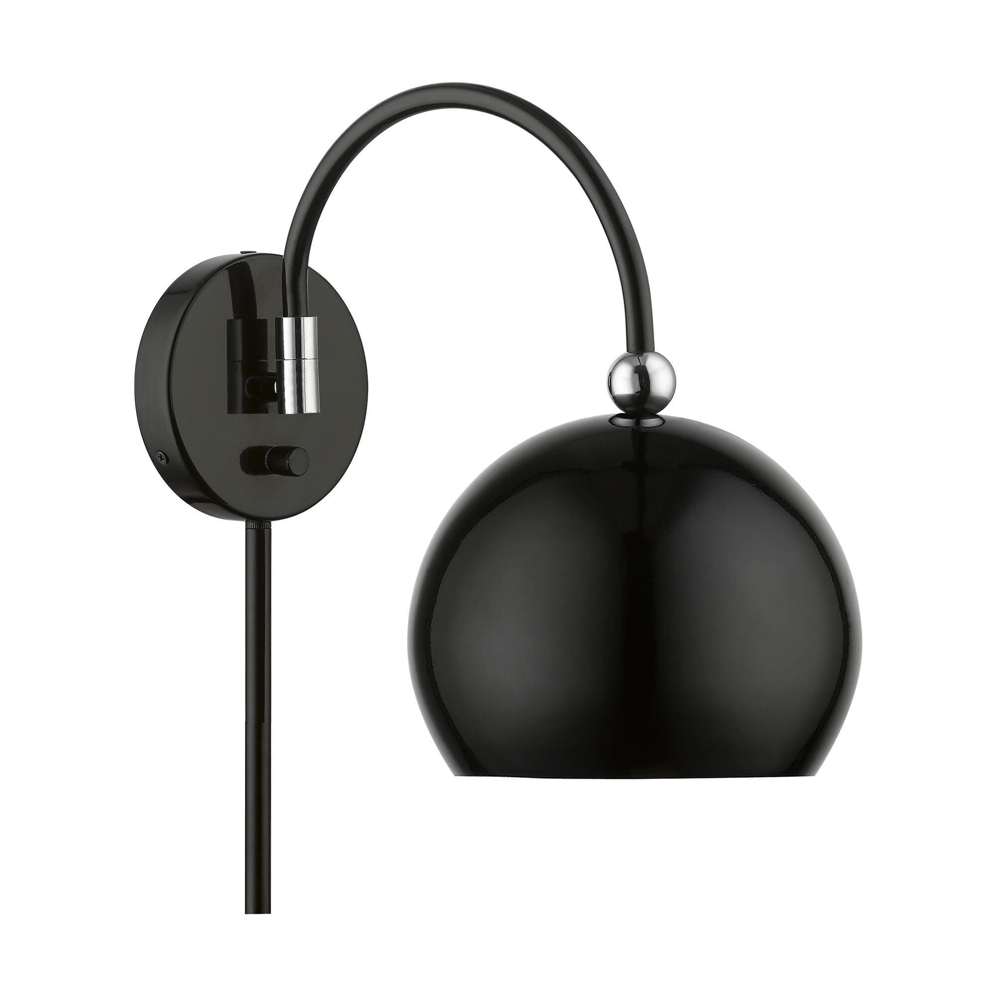 Shown in Shiny Black with Polished Chrome Accents finish and Shiny Black Steel With Shiny White Inside shade