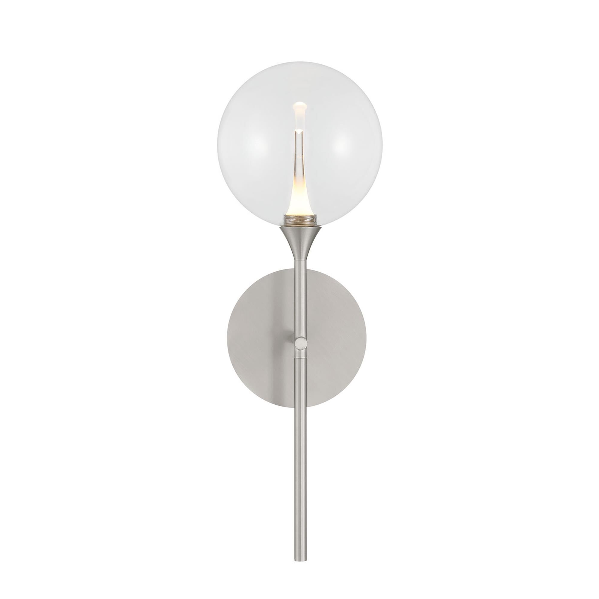 Shown in Nickel finish and Clear glass