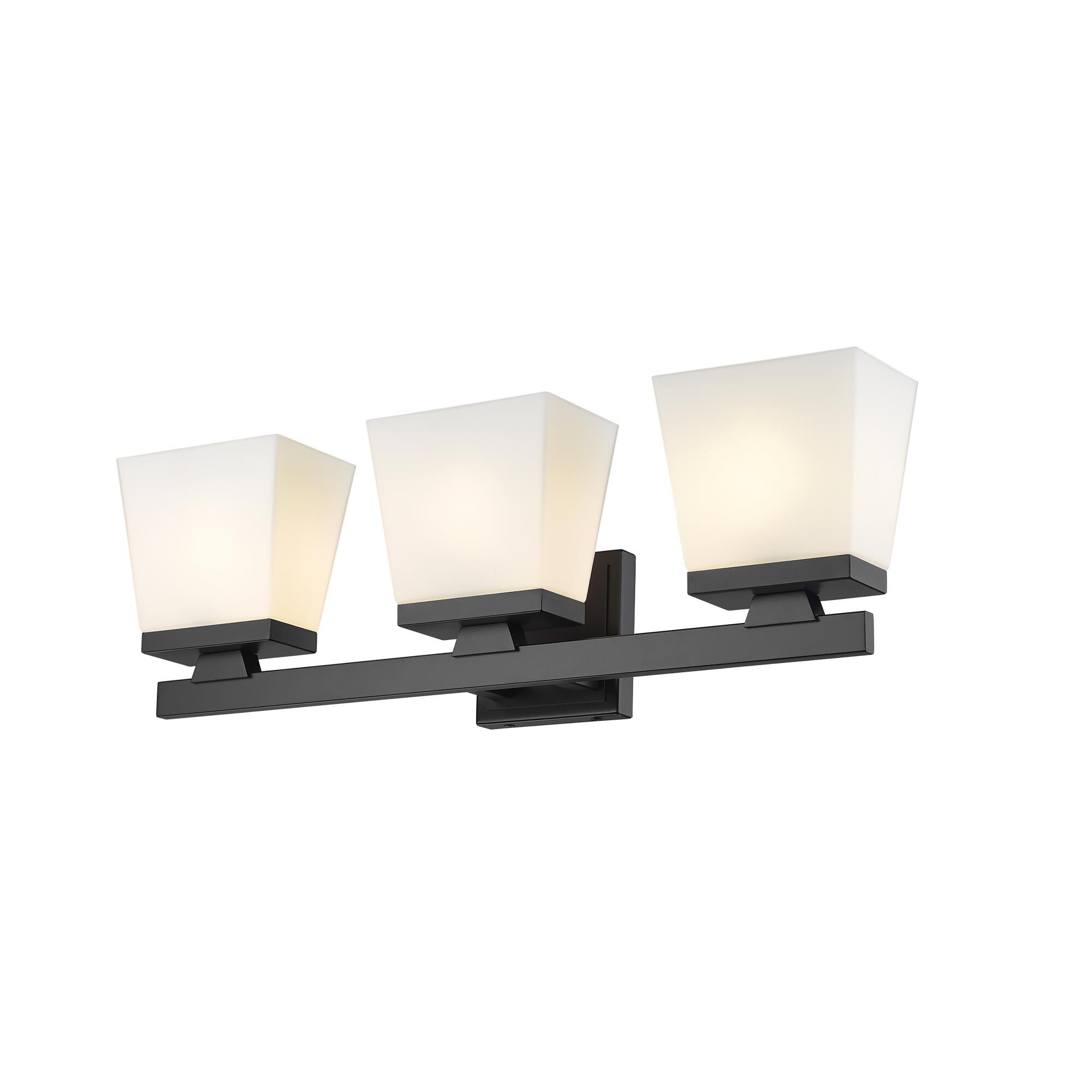 Shown in Matte Black finish and Glass shade