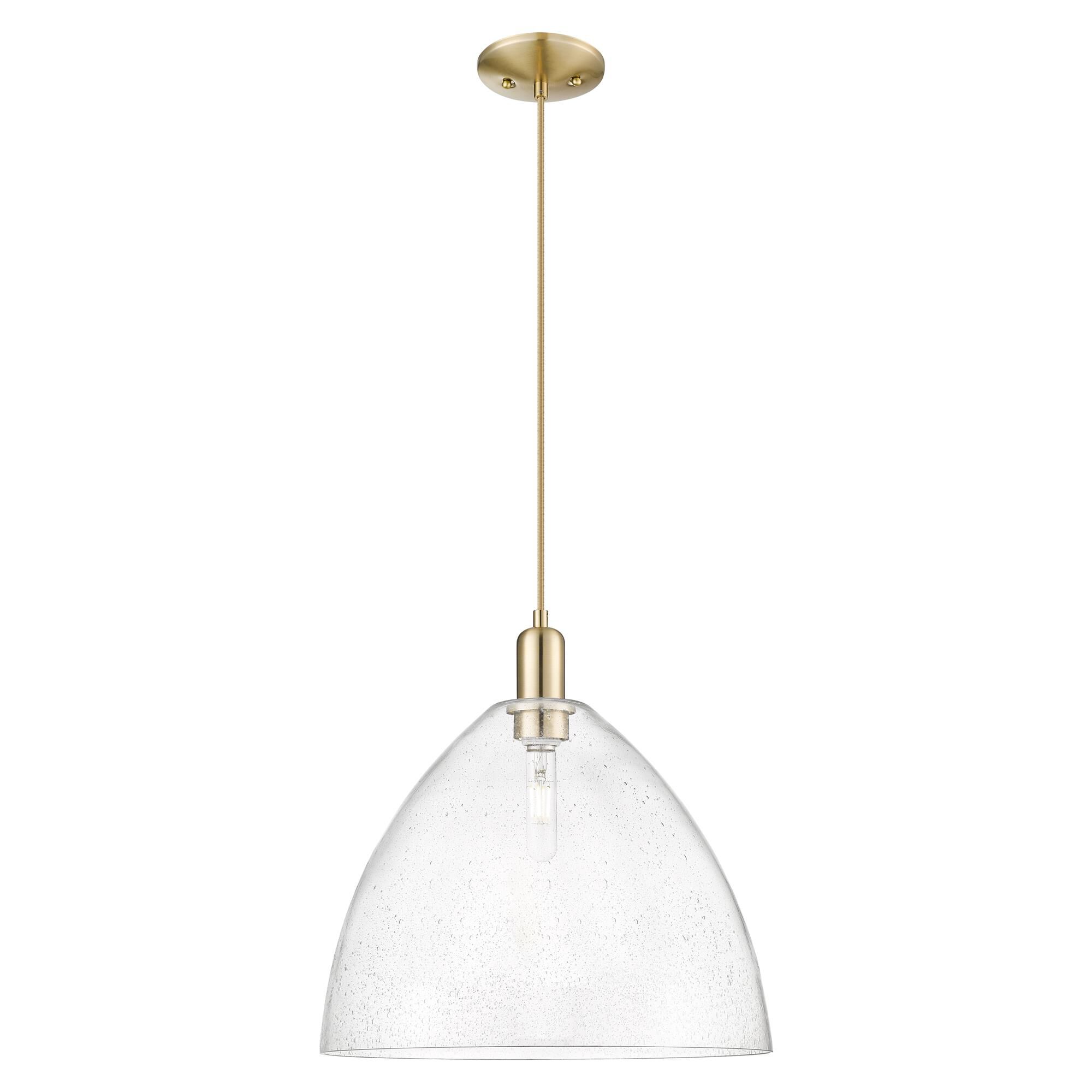Shown in Champagne Bronze finish and Seedy glass