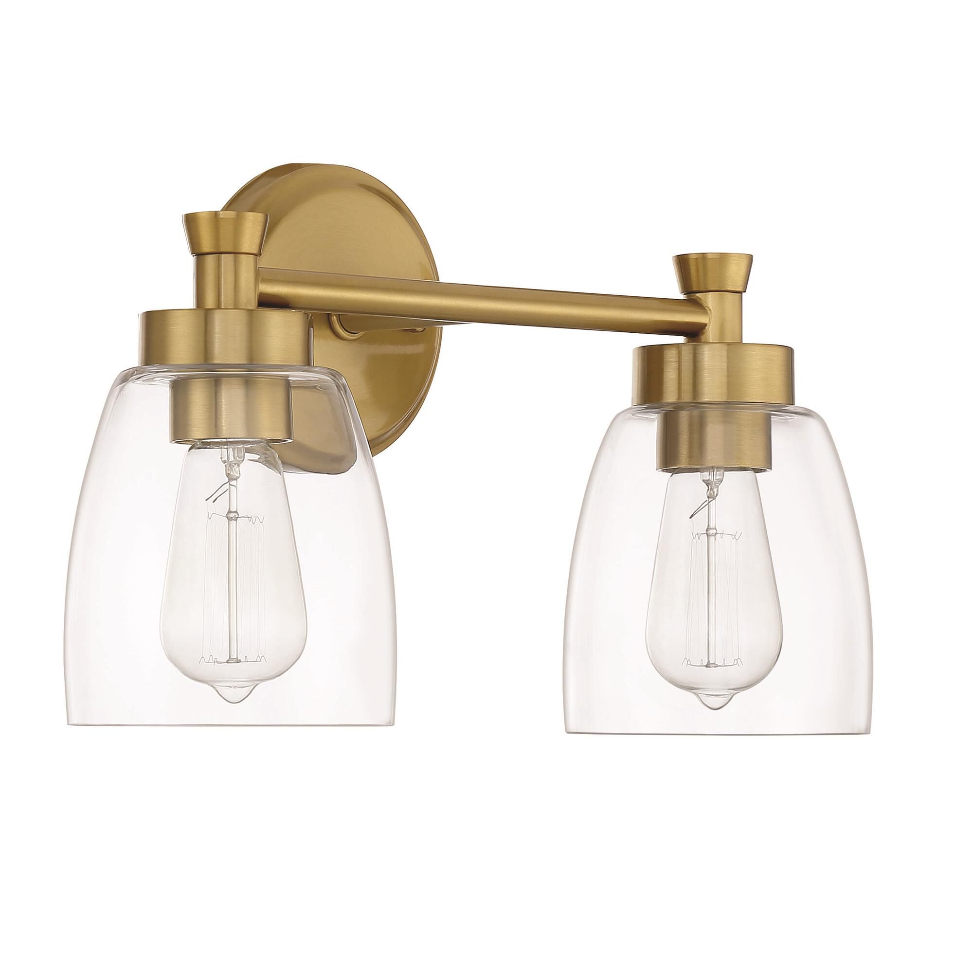 Shown in Satin Brass finish and Clear glass