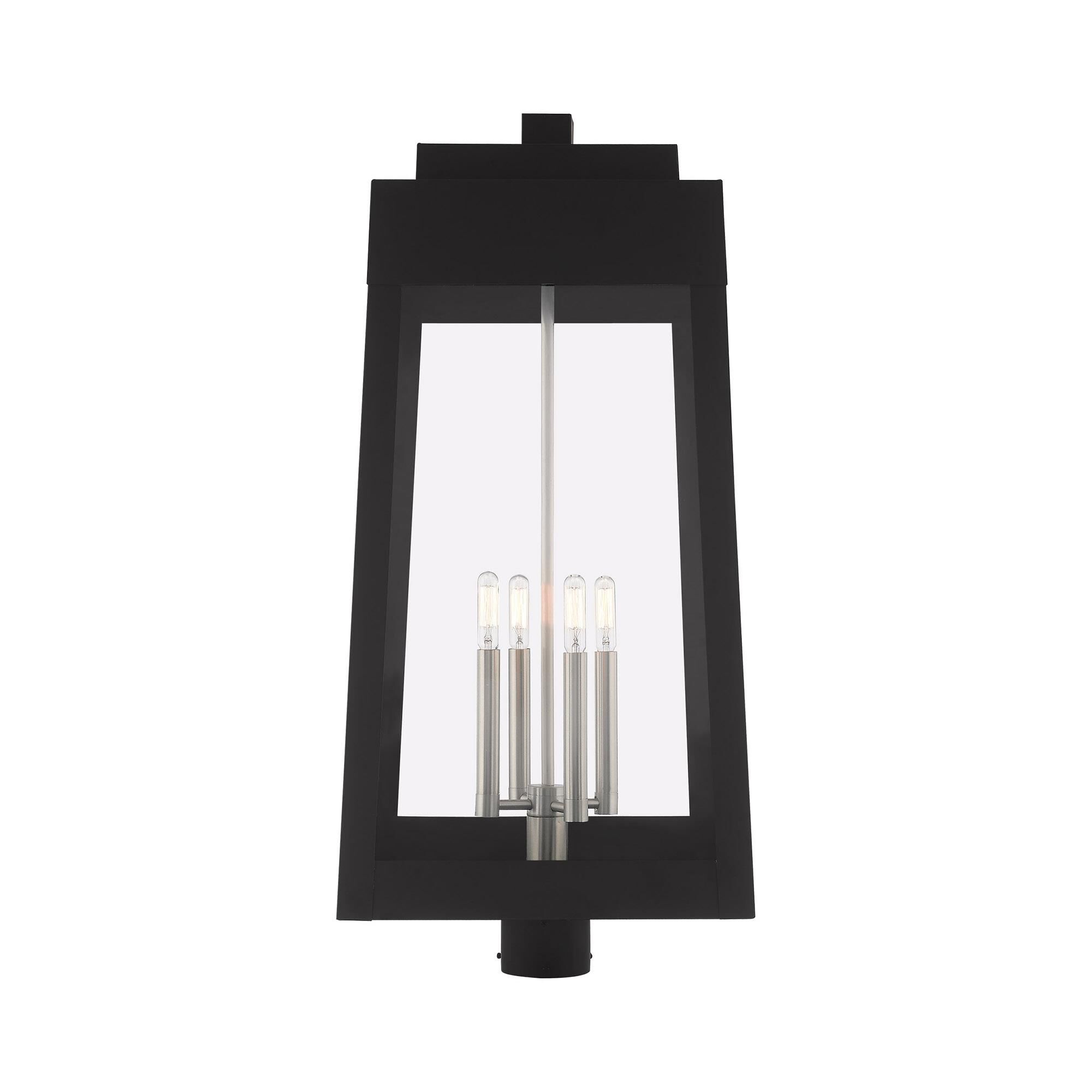 Shown in Black finish and Clear glass