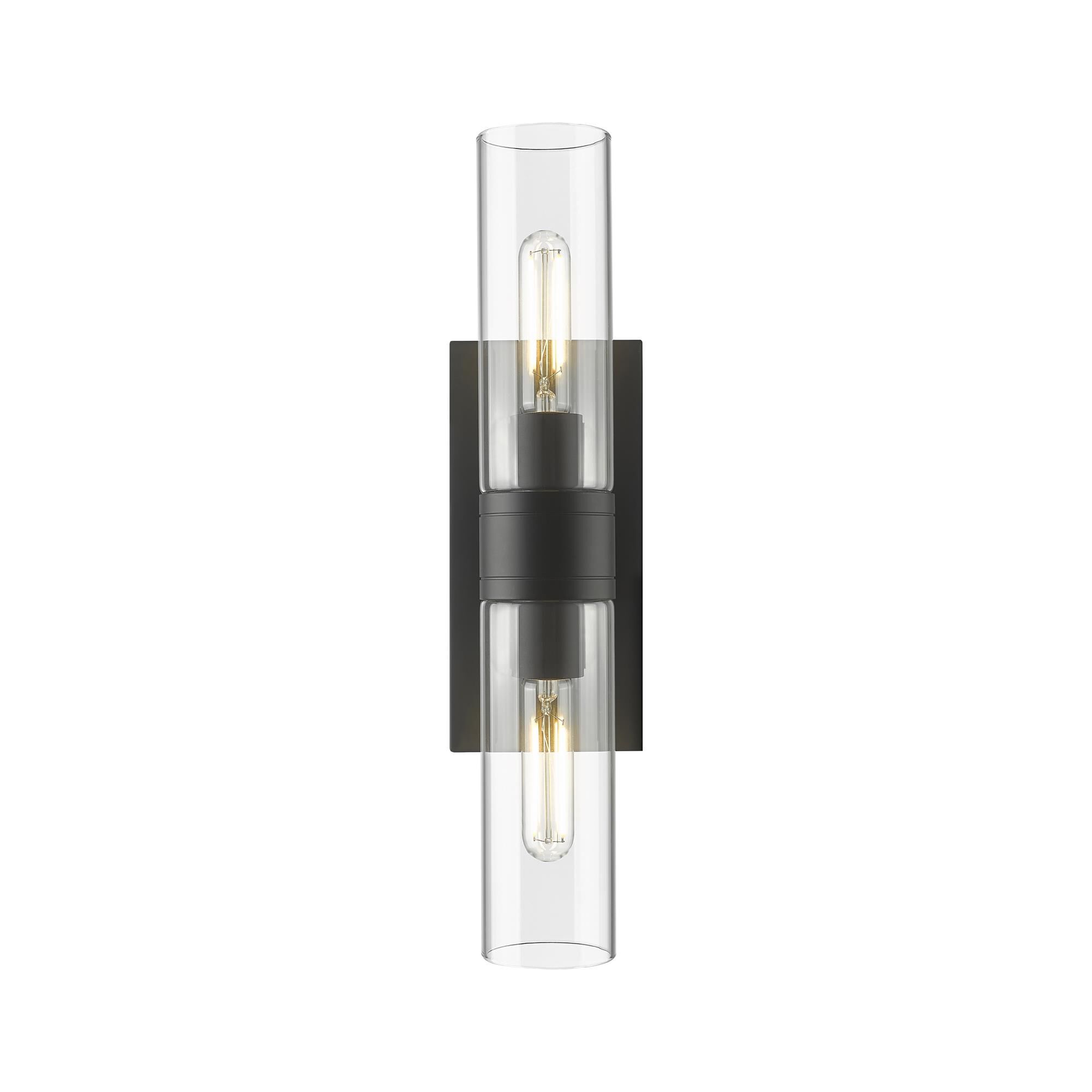 Shown in Matte Black finish and Clear glass