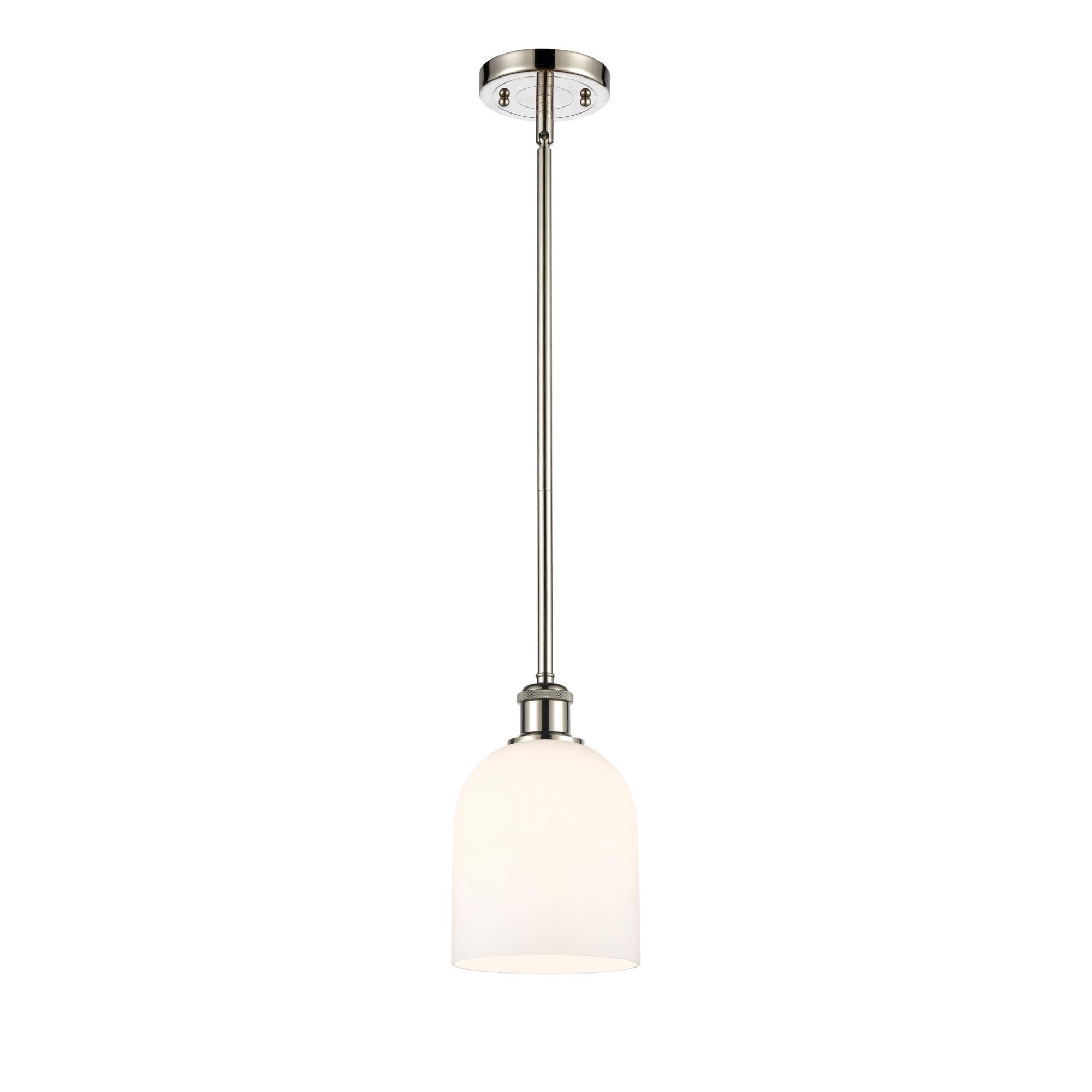 Shown in Polished Nickel finish and Glossy White glass