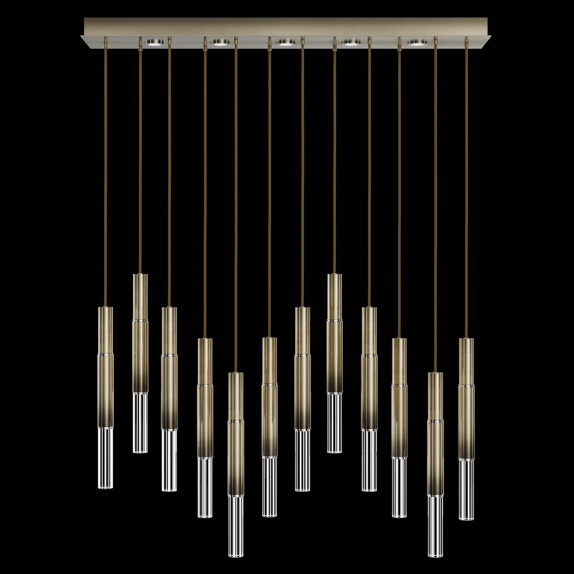 Shown in Bronze finish and True crystal and False glass