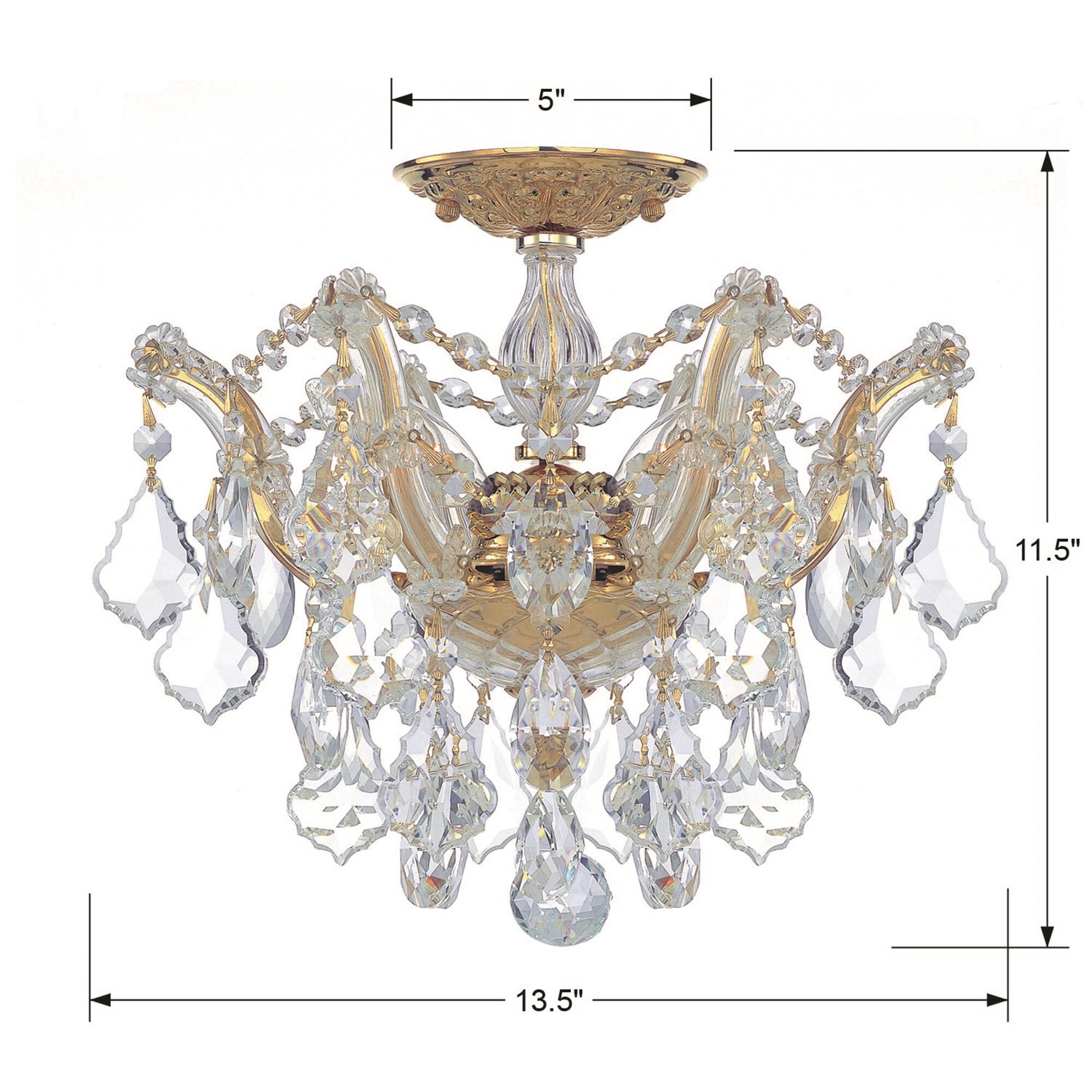 Shown in Gold finish and Hand Cut Crystal crystal