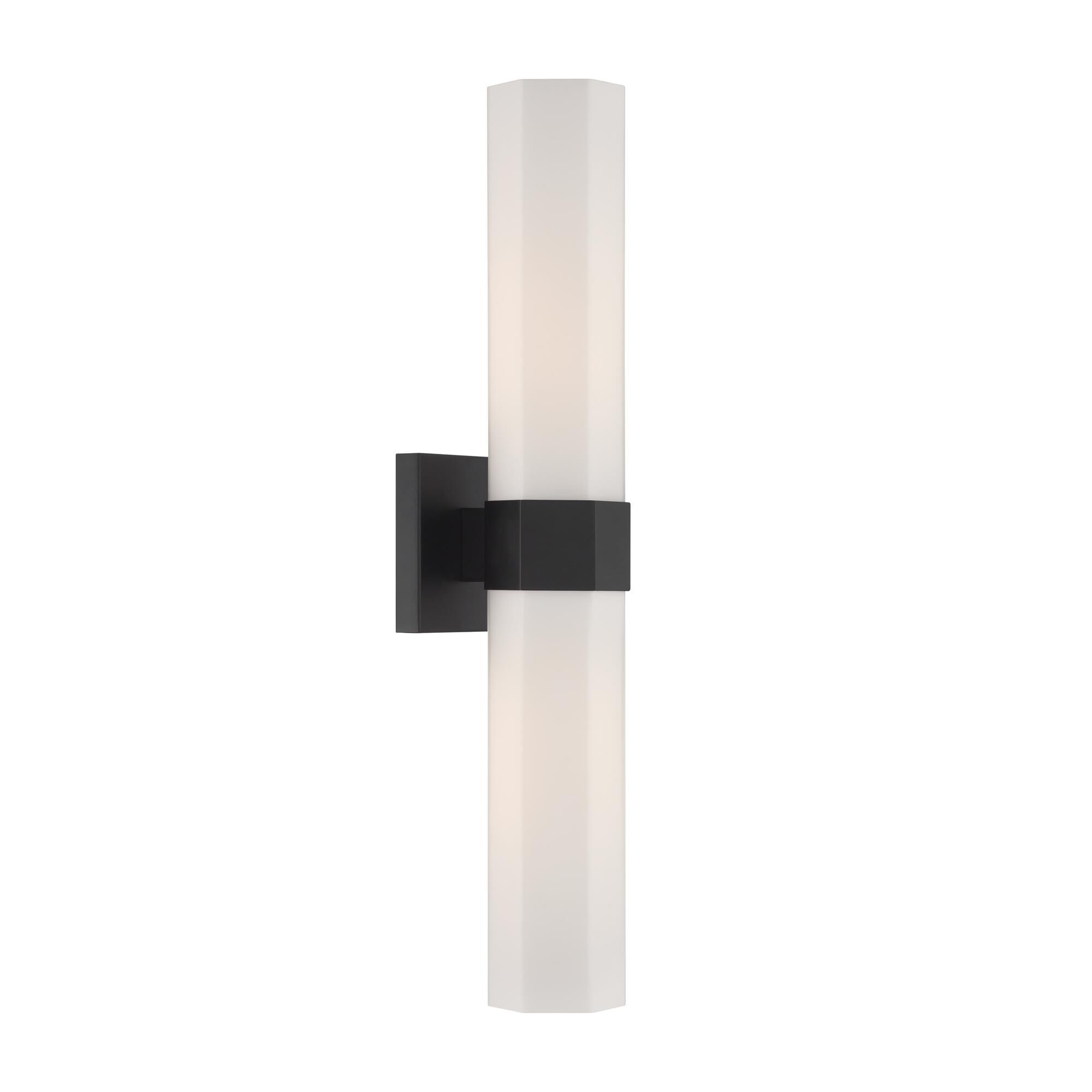 Shown in Dark Matte Black finish and Etched Opal glass