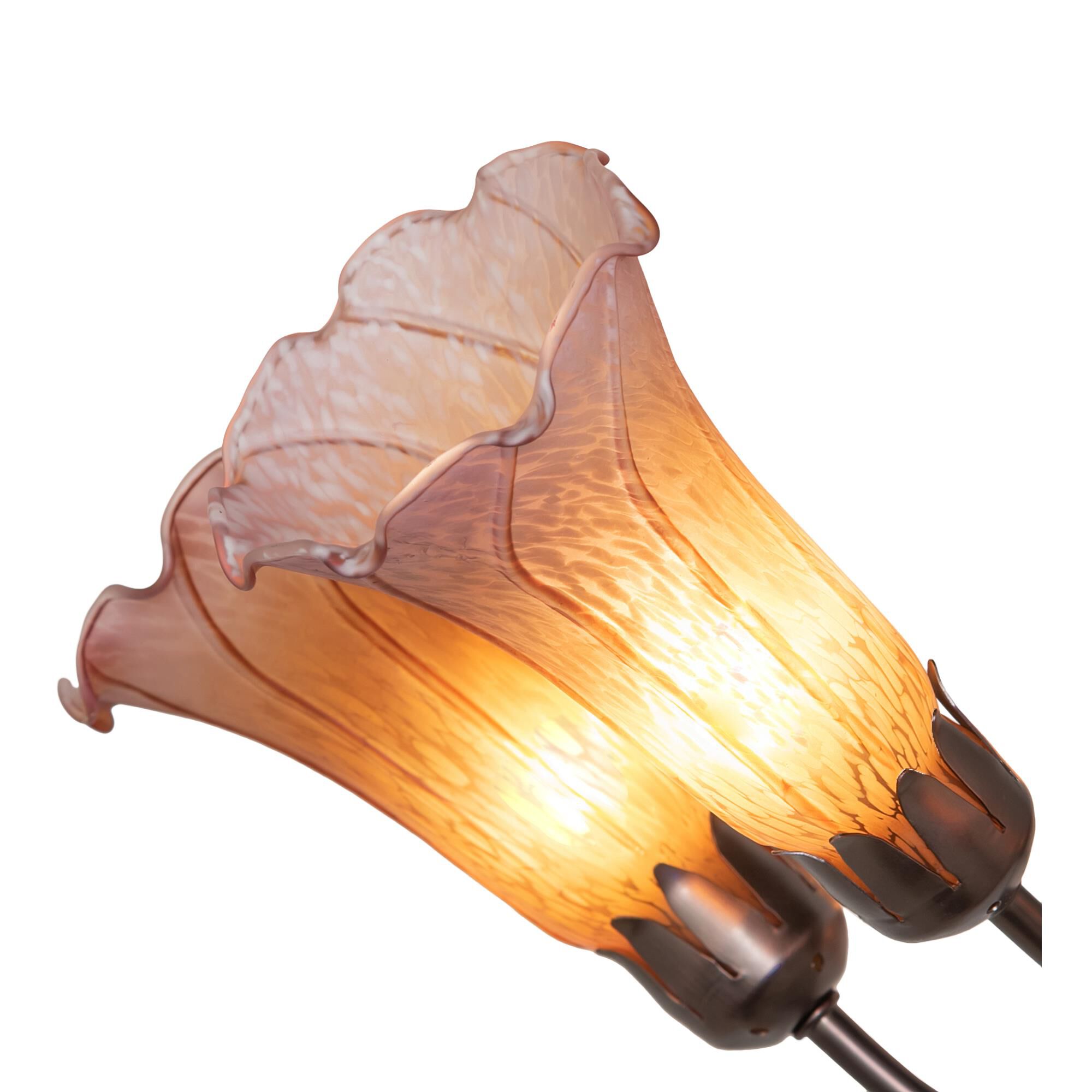 Shown in Mahogany Bronze finish and Pink;Amber /Acrylic glass