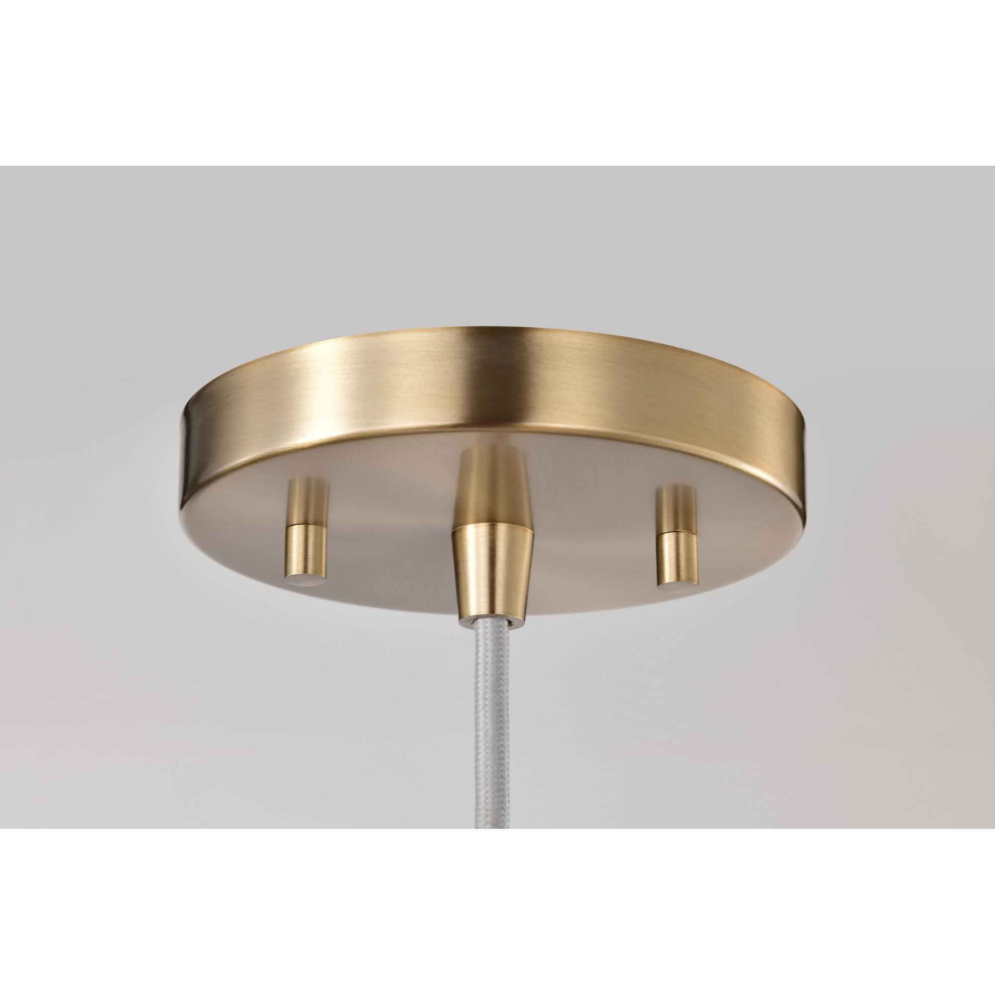 Shown in Burnished Brass finish and Burnished Brass shade