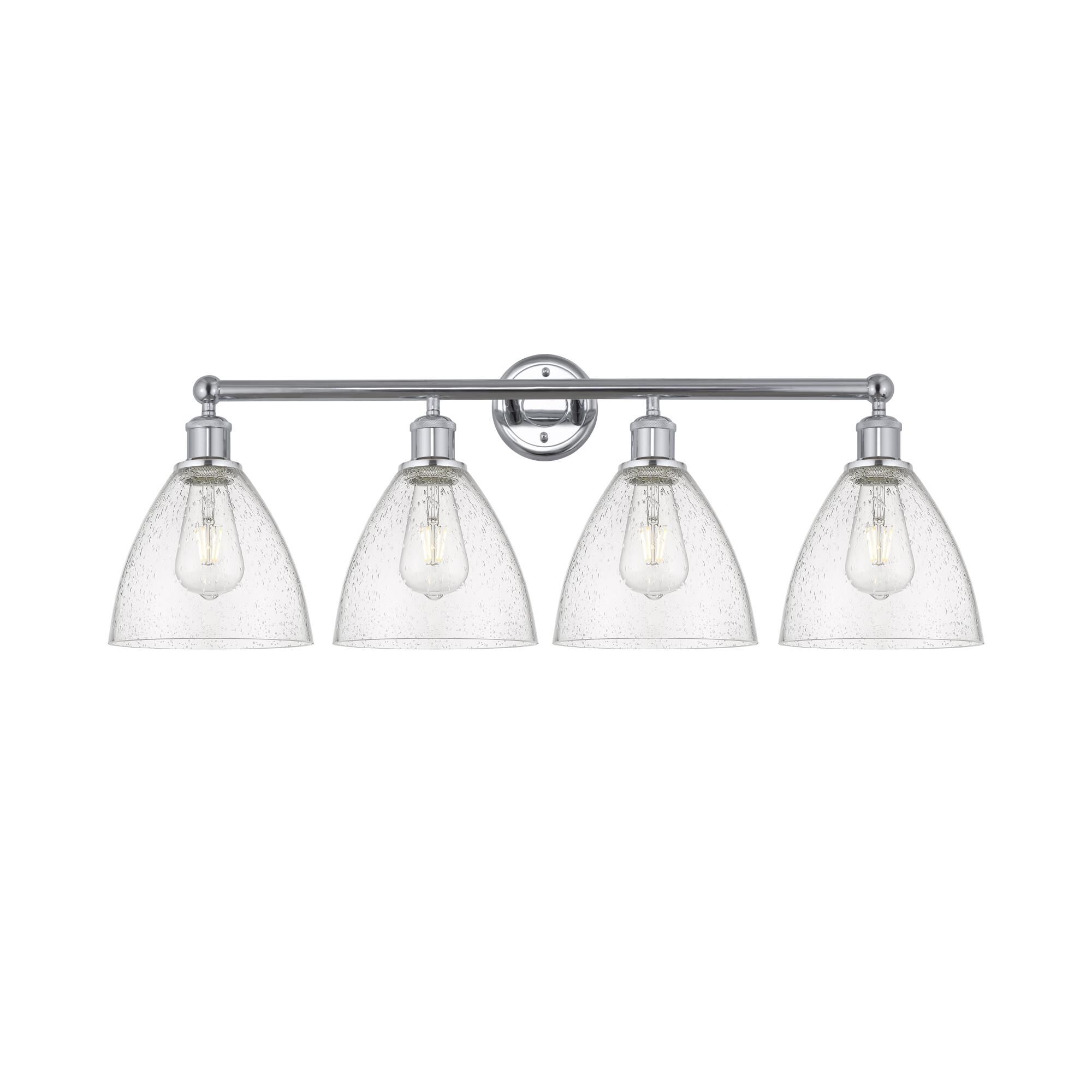 Shown in Polished Chrome, Seedy finish and Seedy glass and Seedy Glass shade