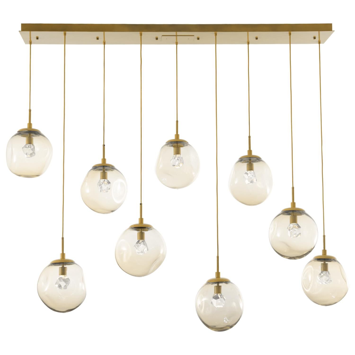 Shown in Gilded Brass finish and Zircon Inner Amber Outer glass