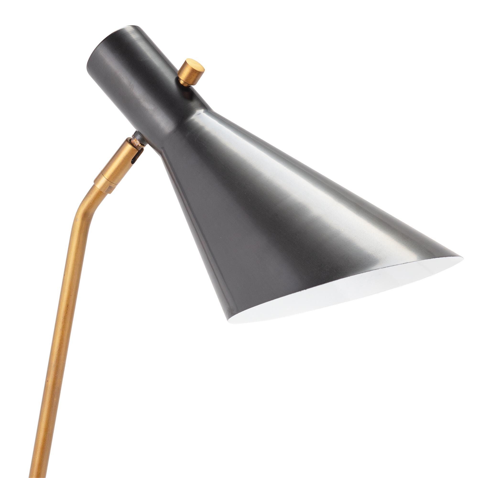 Shown in Blackened Brass finish and - None - shade