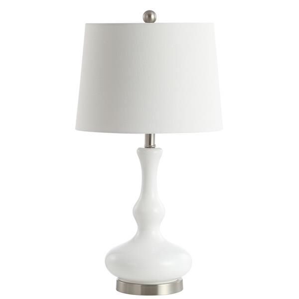 Shown in White  and Nickel finish and Crisp Cotton shade