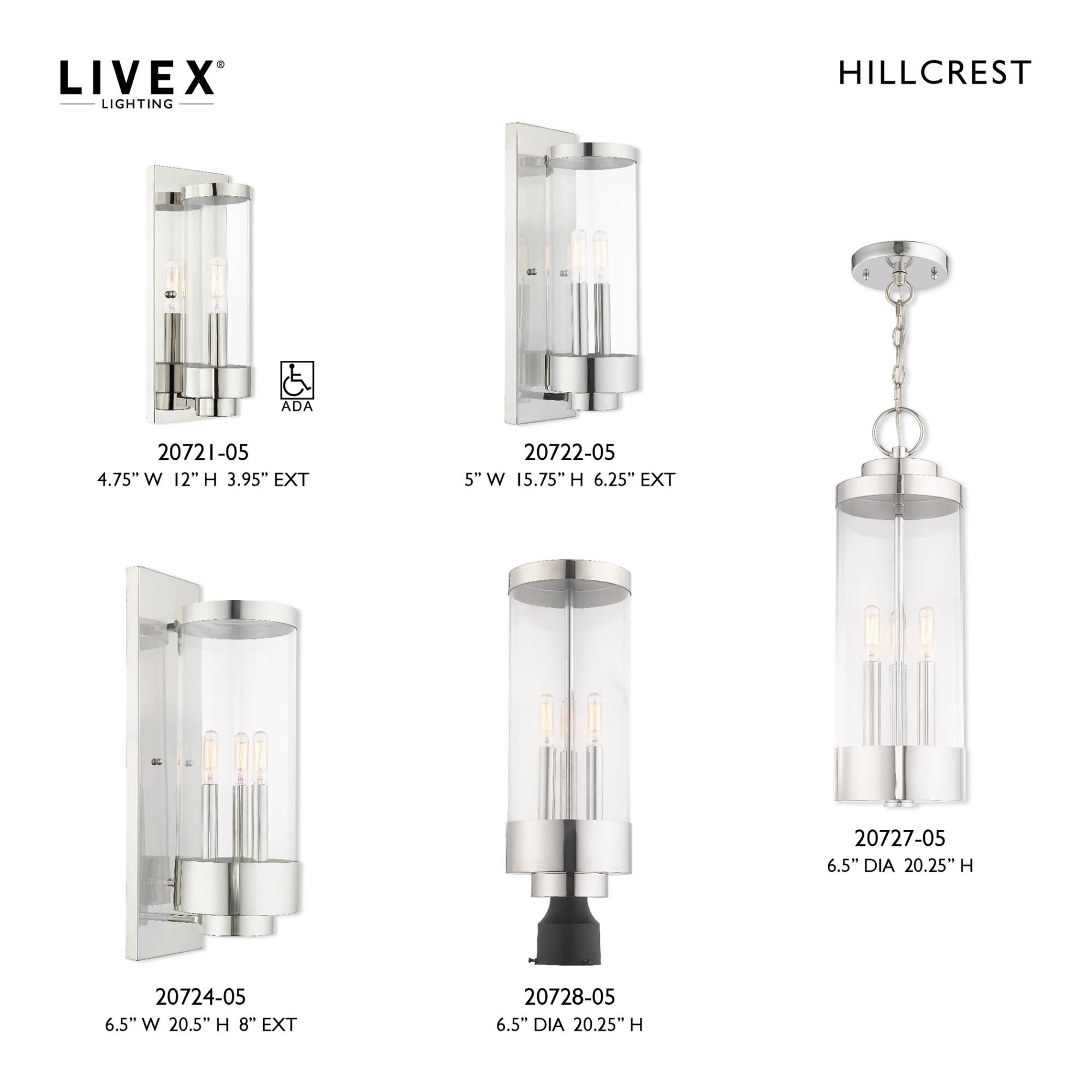 Hillcrest 20 Inch Tall 3 Light Outdoor Post Lamp by Livex Lighting
