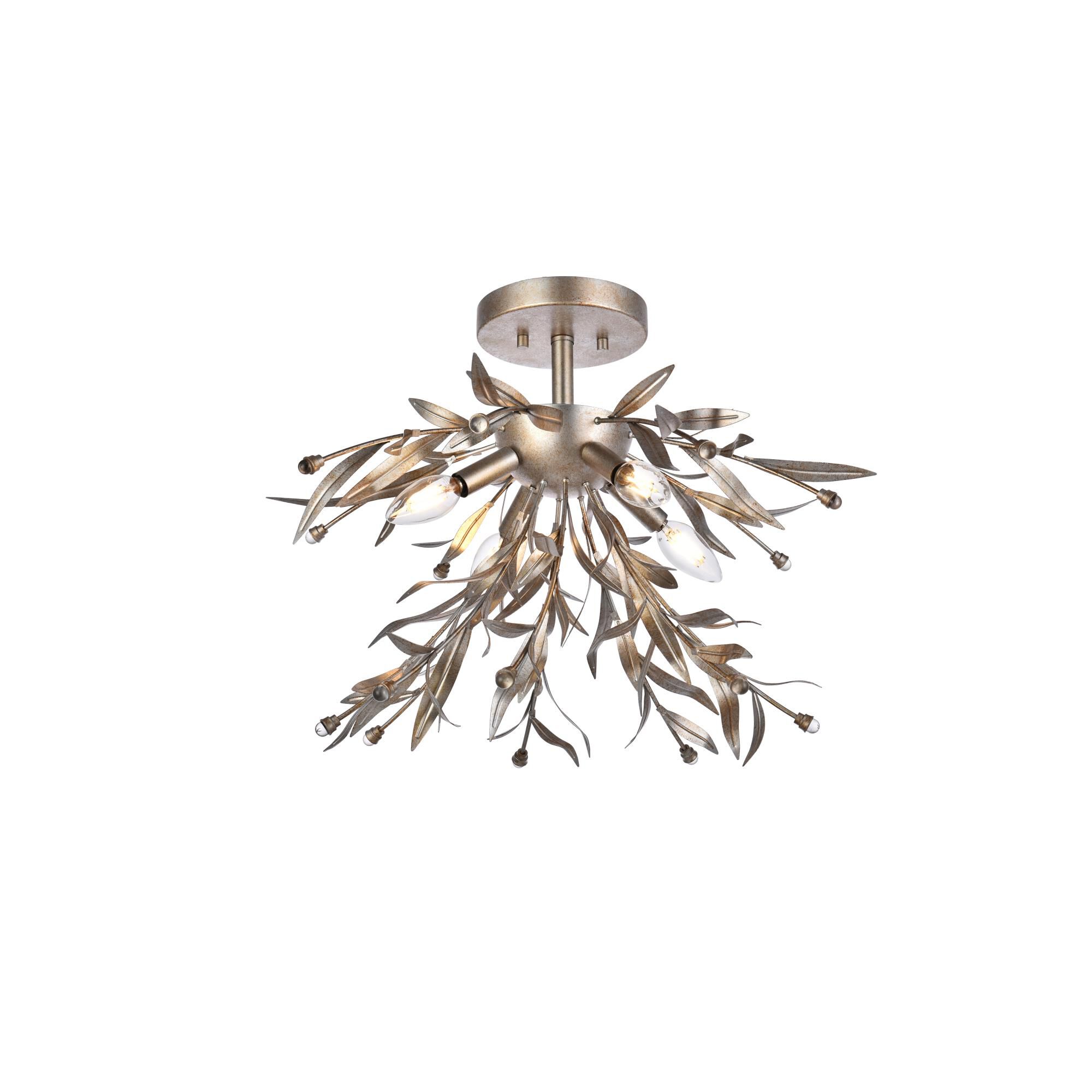 Shown in Silver Leaf finish and Clear Royal Cut crystal