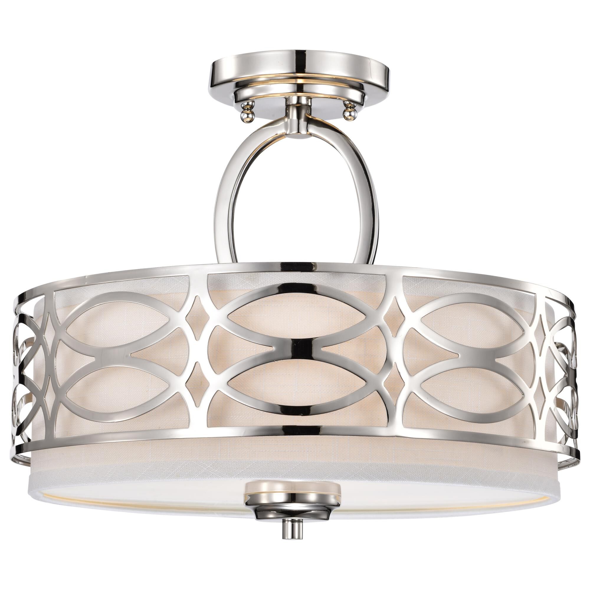 Harlow 15 Inch 3 Light Semi Flush Mount,