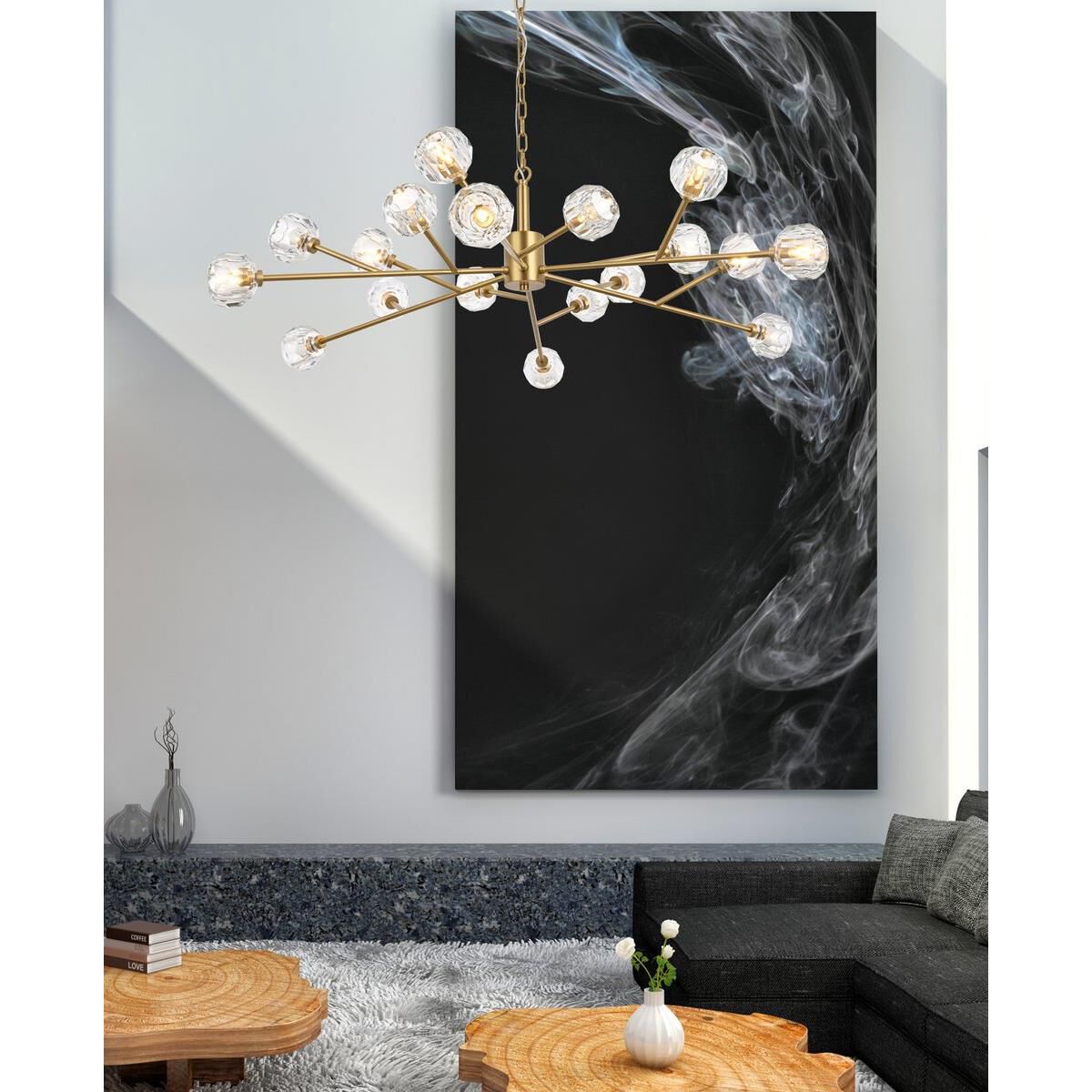 Shown in Gold  finish and RC Clear crystal and Clear glass