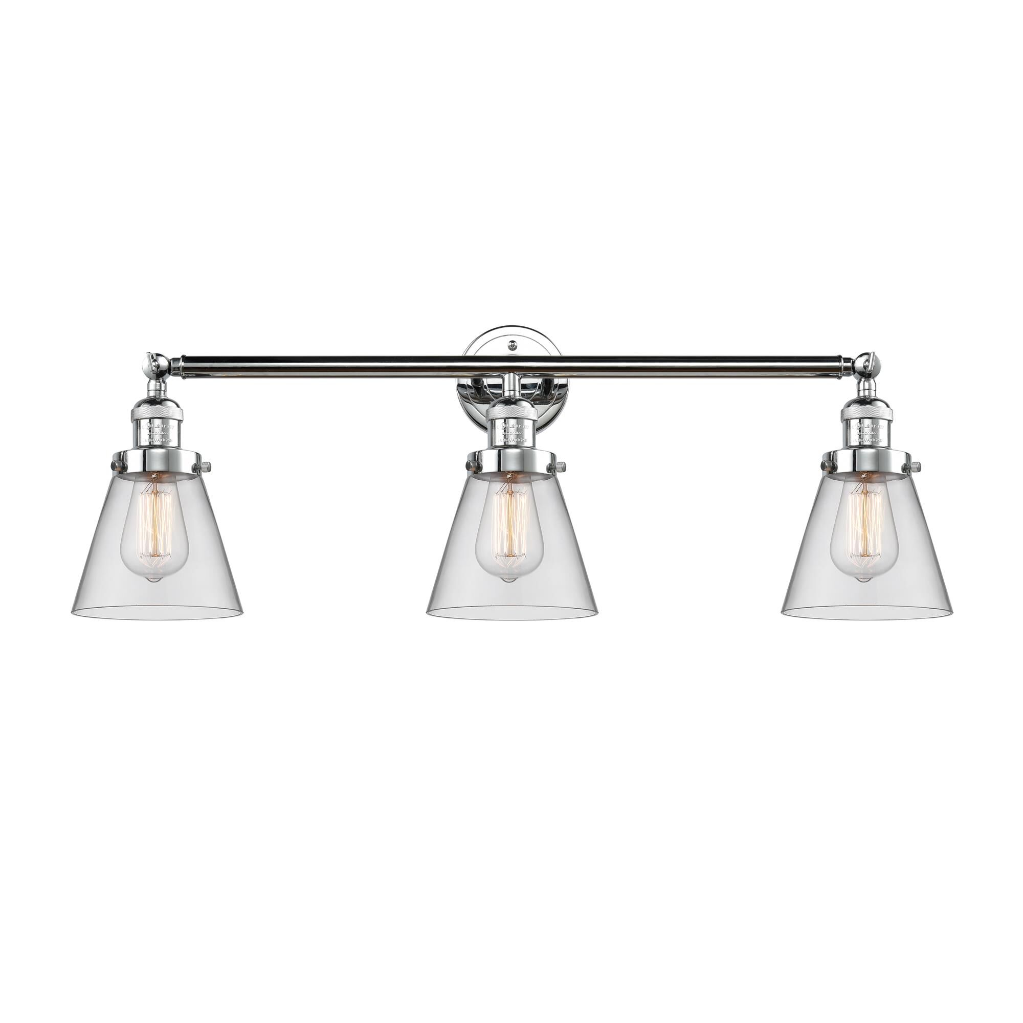 Shown in Polished Chrome finish and Clear glass
