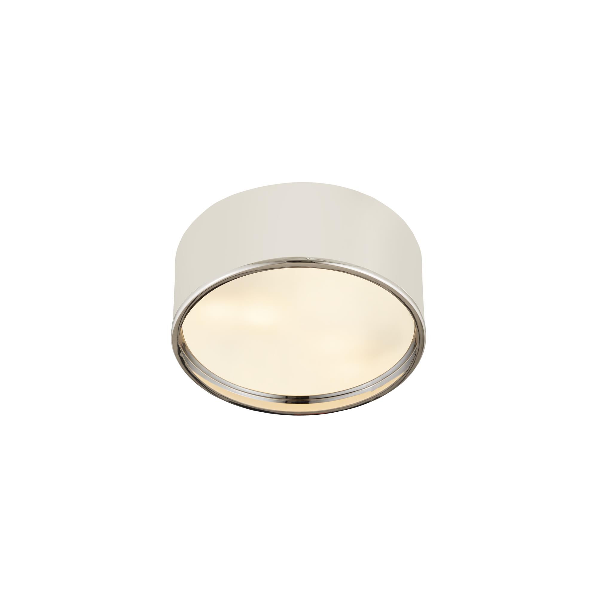 Shown in Matte White And Chrome finish and Steel glass and Steel shade