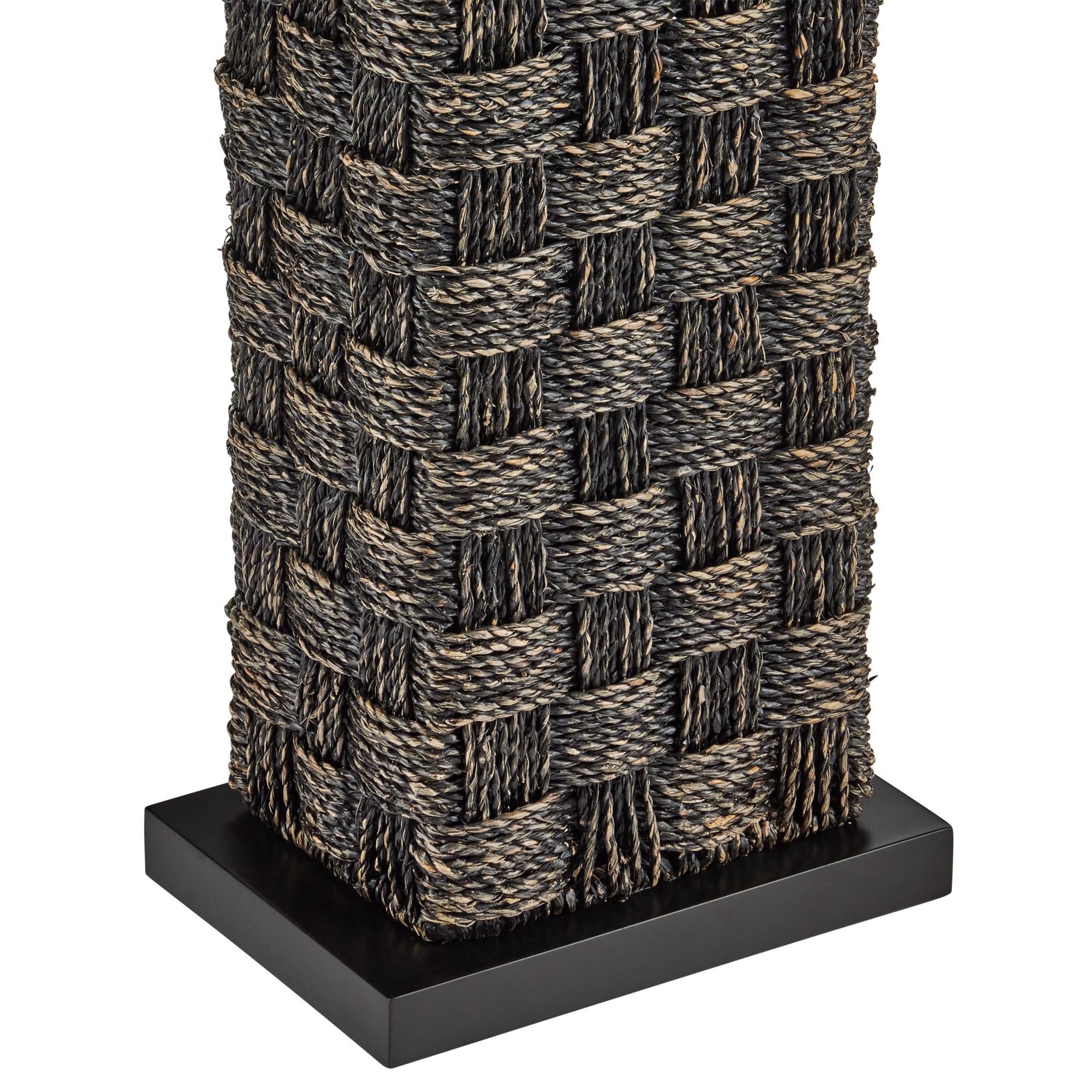 Shown in Black finish and Natural Linen shade