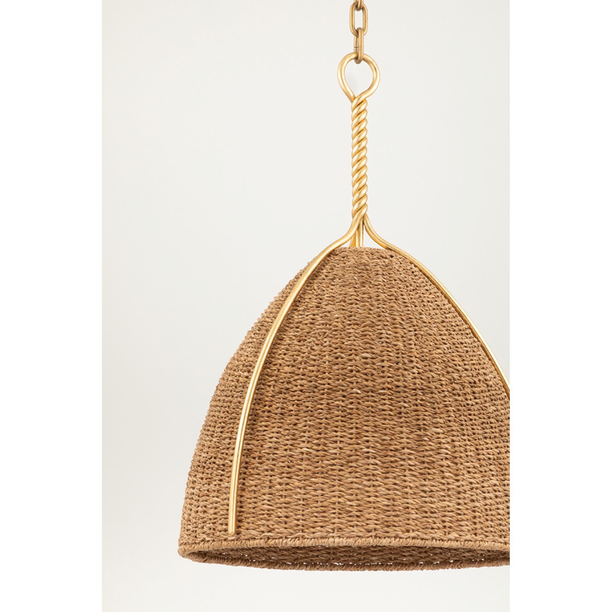 Shown in Vintage Gold Leaf finish and Natural shade