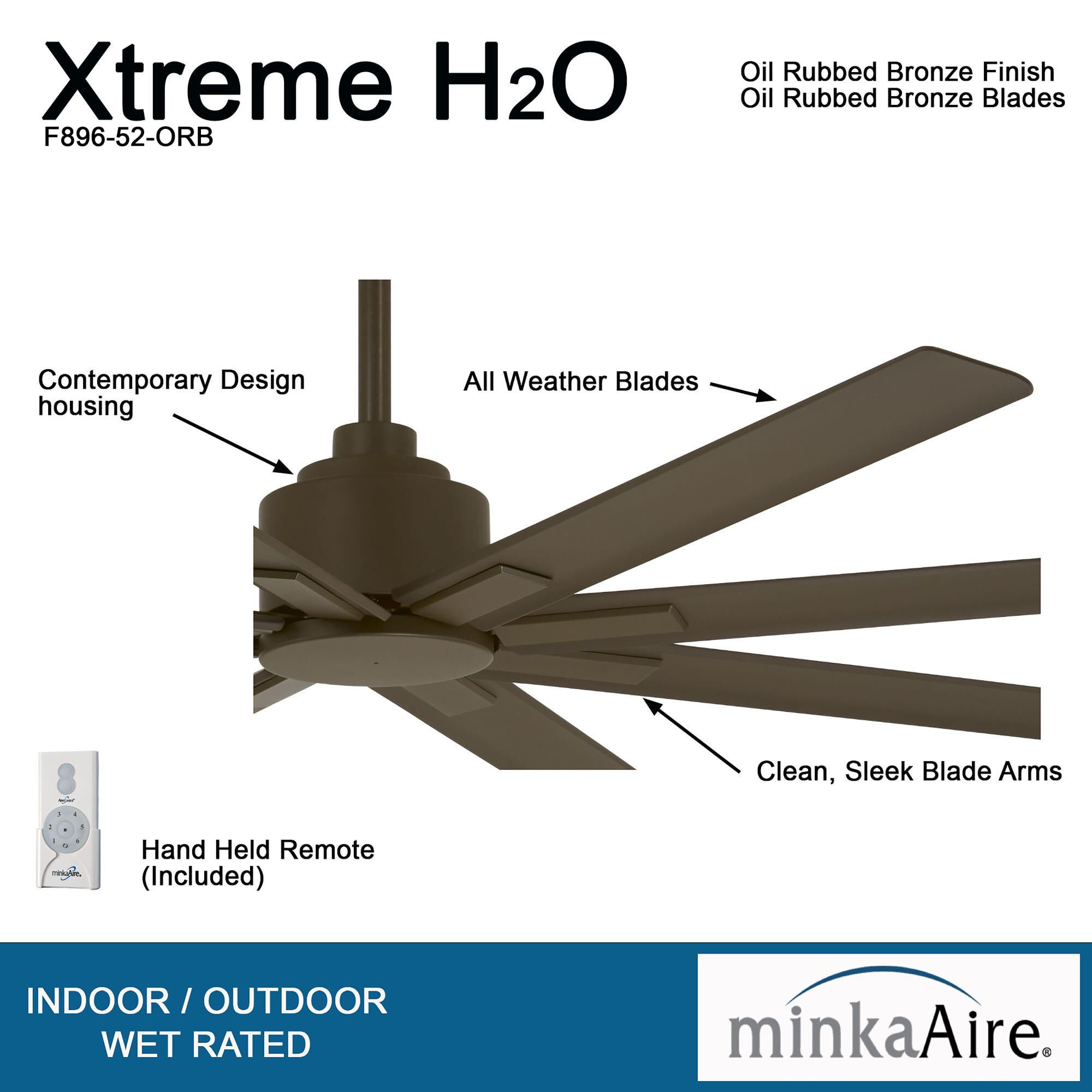 Xtreme H2O Outdoor Rated 52 Inch Ceiling Fan by Minka Aire