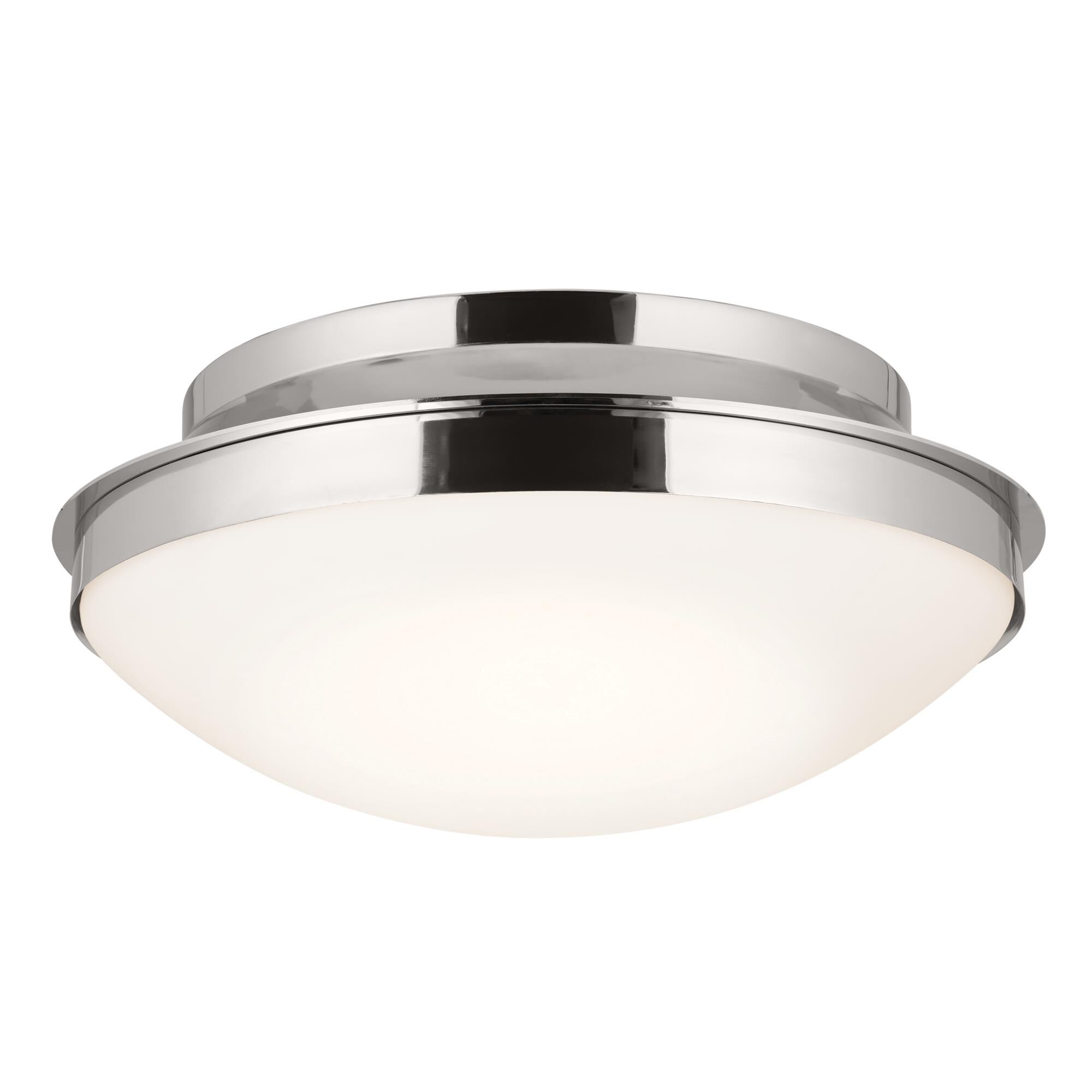 Shown in Polished Nickel finish and Satin Etched Cased Opal glass