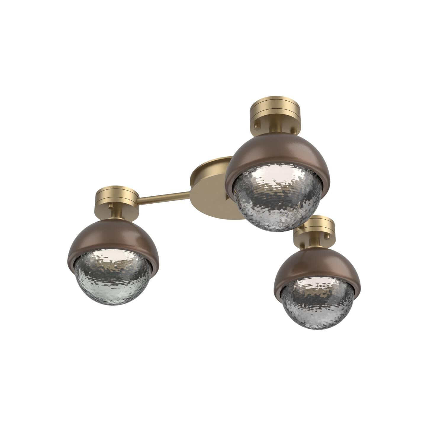 Shown in Gilded Brass finish and Smoke glass and Burnished Bronze accent