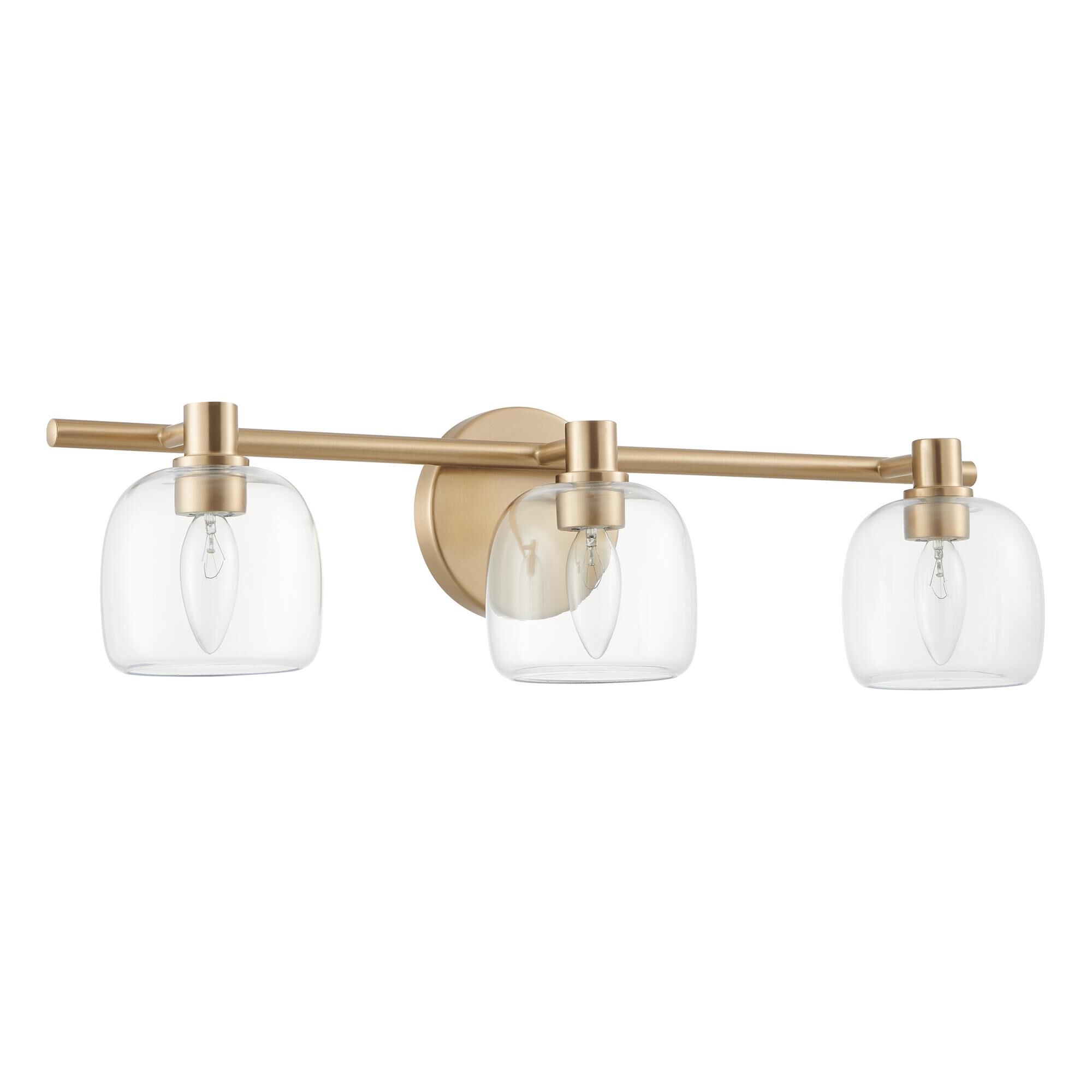Shown in Champagne Gold finish and Clear glass