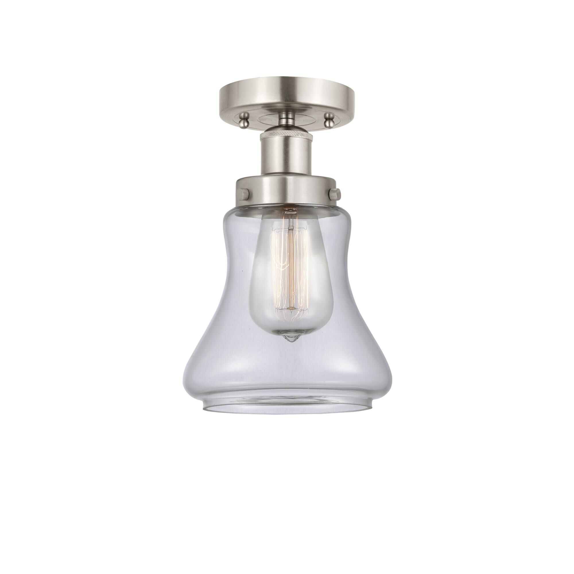 Shown in Brushed Satin Nickel, Clear finish and Clear glass and Clear Glass shade