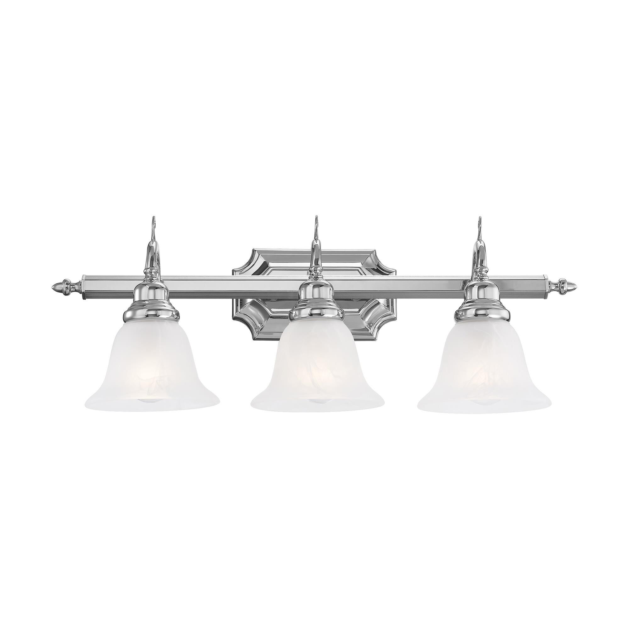 Shown in Chrome finish and White Alabaster glass