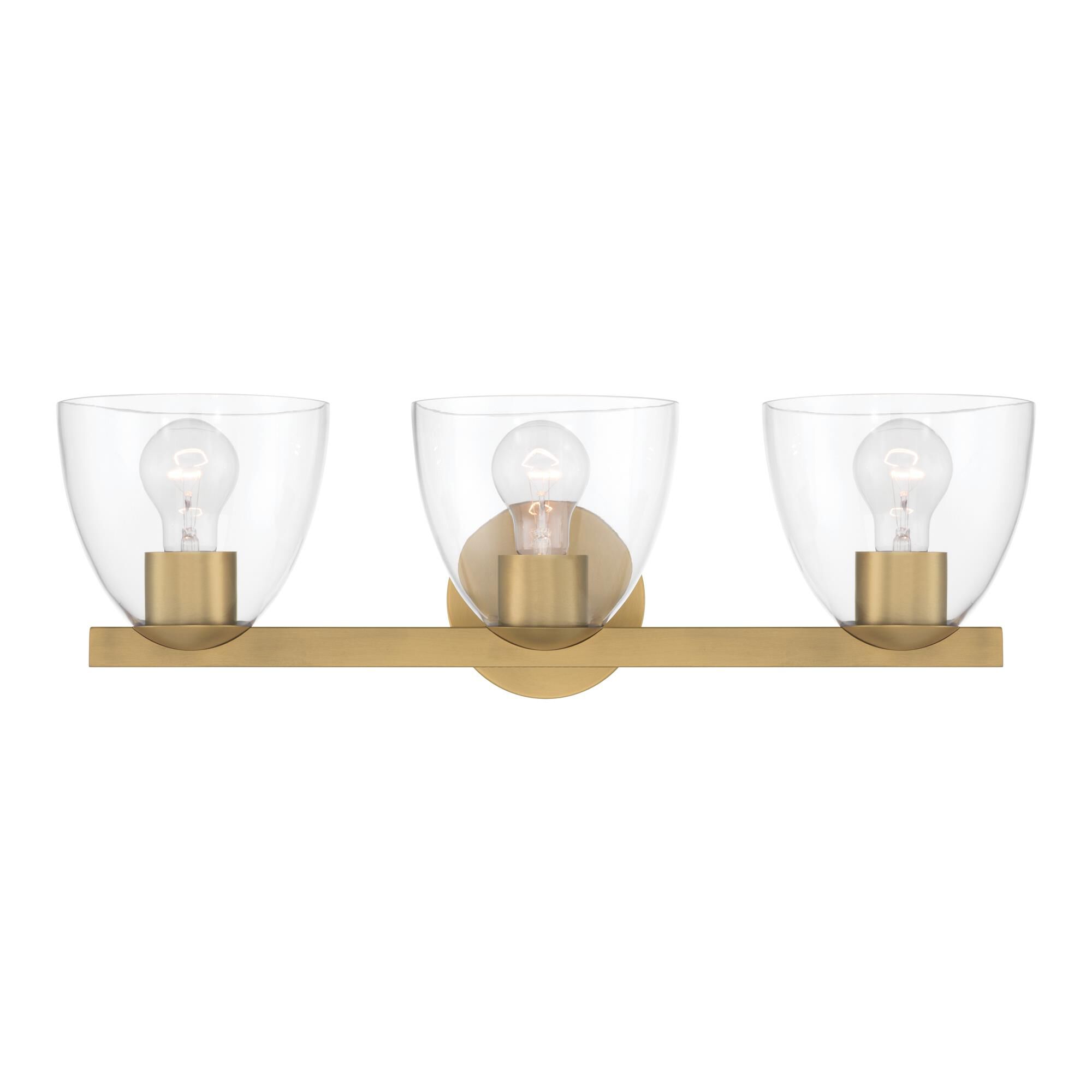 Shown in Legacy Brass finish and Clear glass