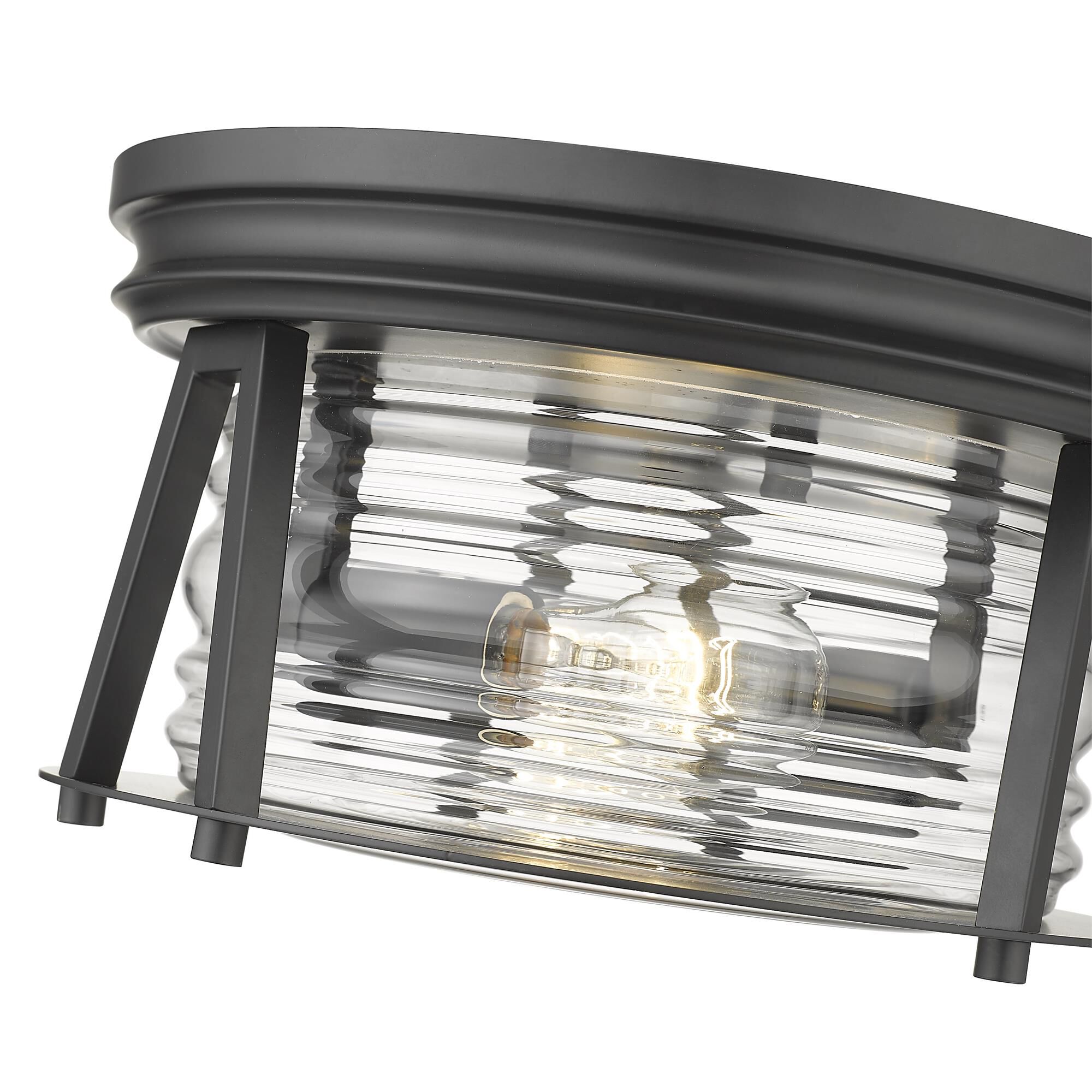 Shown in Matte Black finish and Glass shade