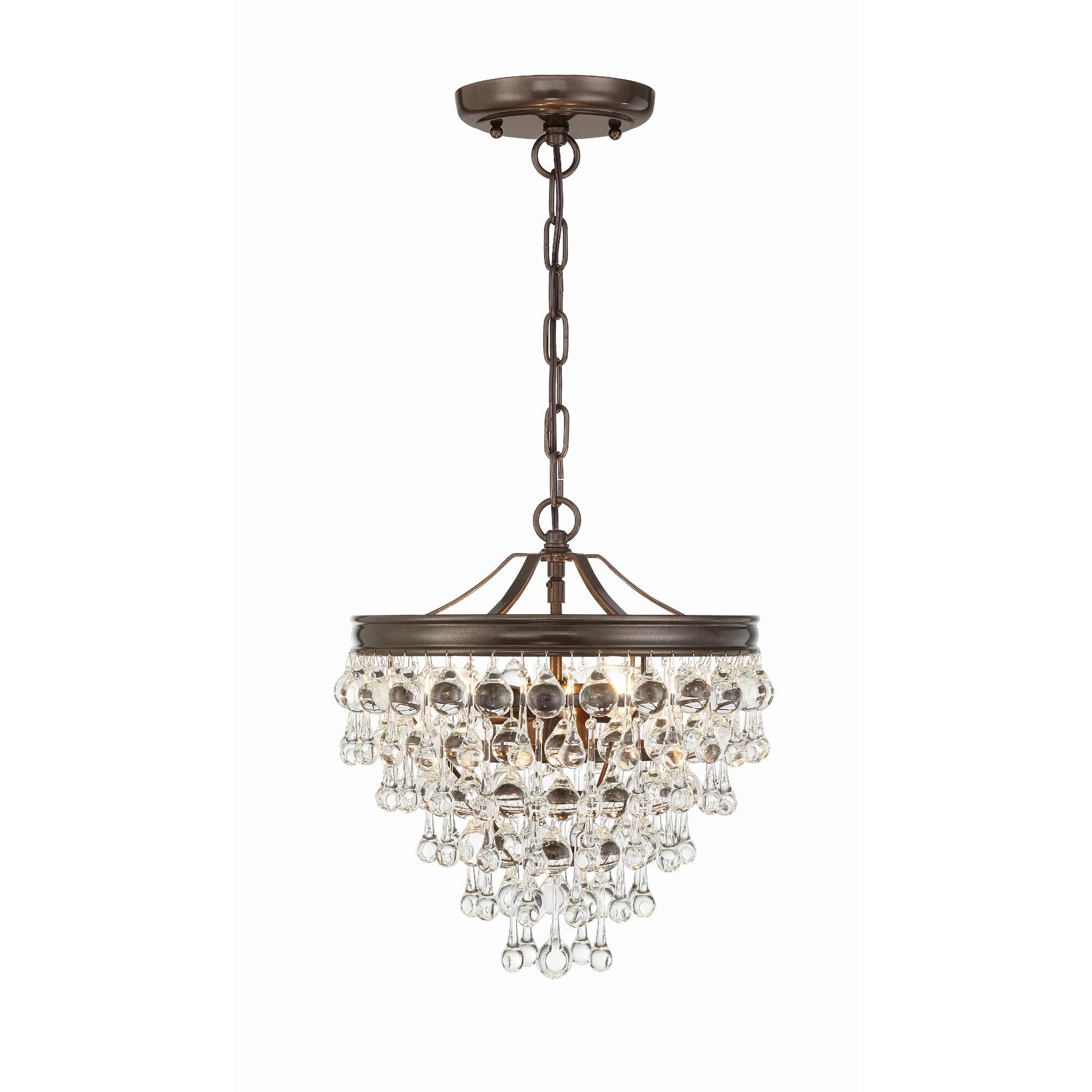 Shown in Vibrant Bronze finish and Clear Glass Drops crystal