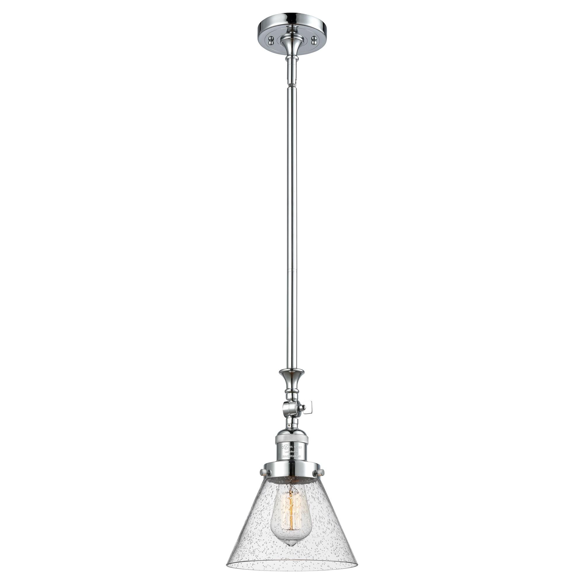 Shown in Polished Chrome finish and Seedy glass