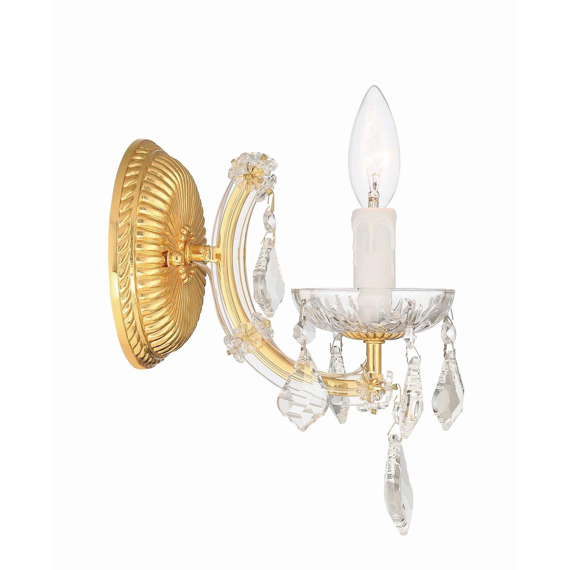 Shown in Gold finish and Clear Hand Cut crystal