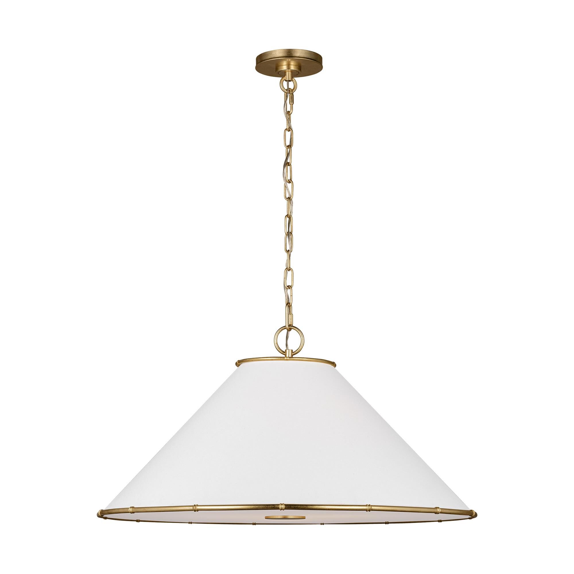 Shown in Gild finish and Silk Screen White Inside Clear Outside glass