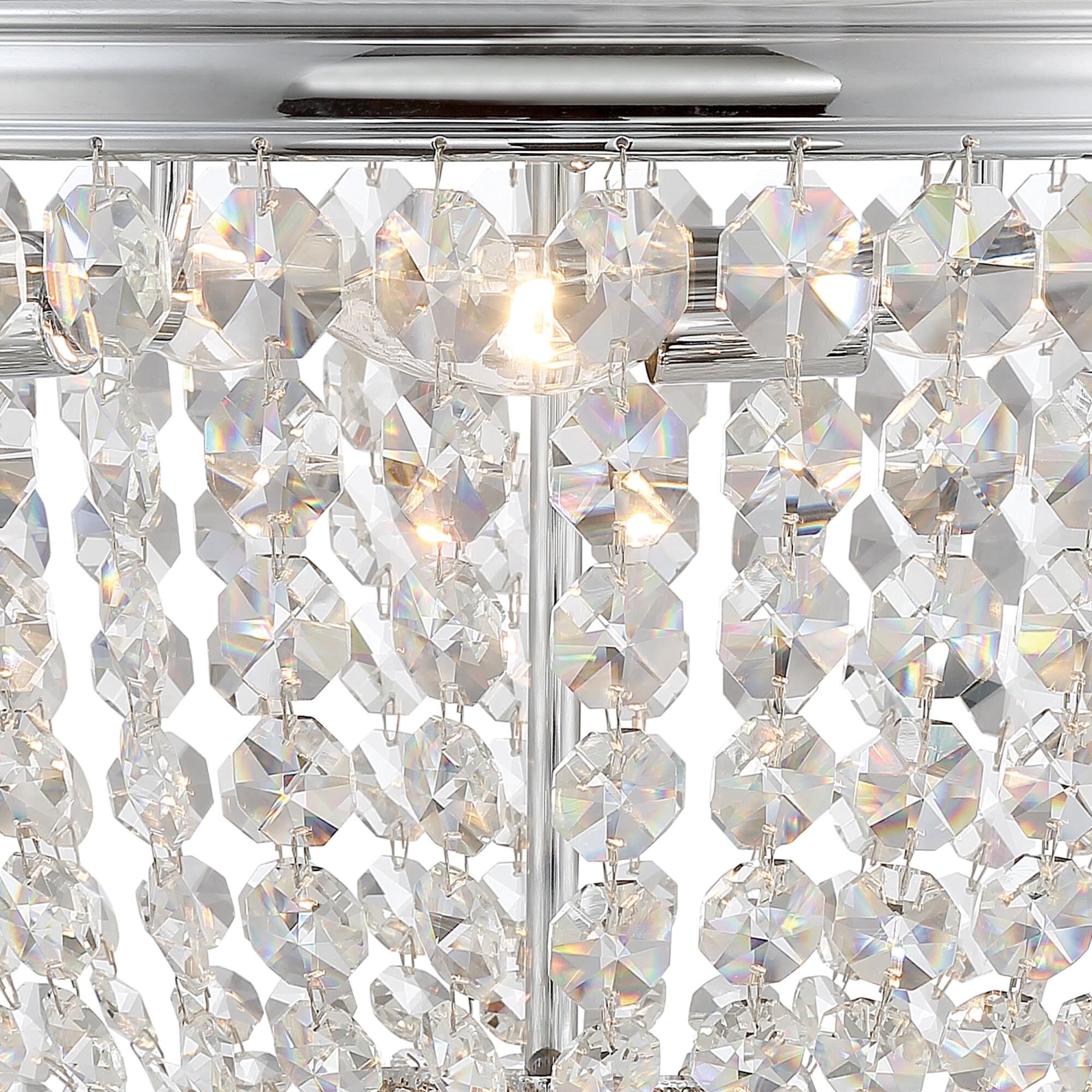 Shown in Polished Chrome finish and Hand Cut crystal