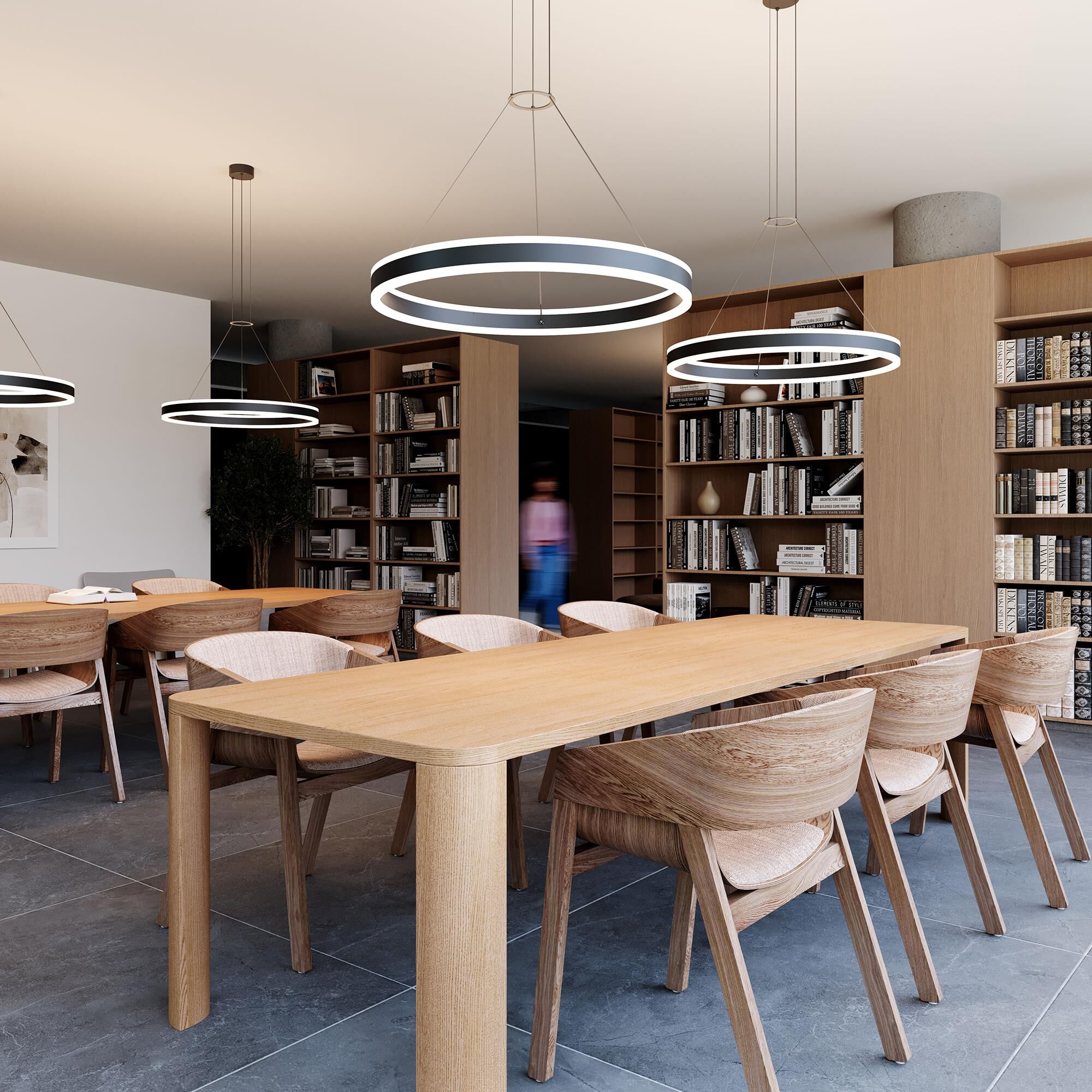 Double Corona 32 Inch Large Pendant by SONNEMAN